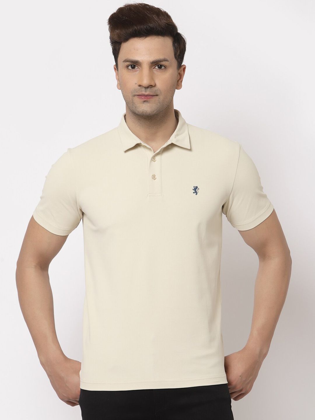 Red Tape Men Beige Polo Collar T-shirt