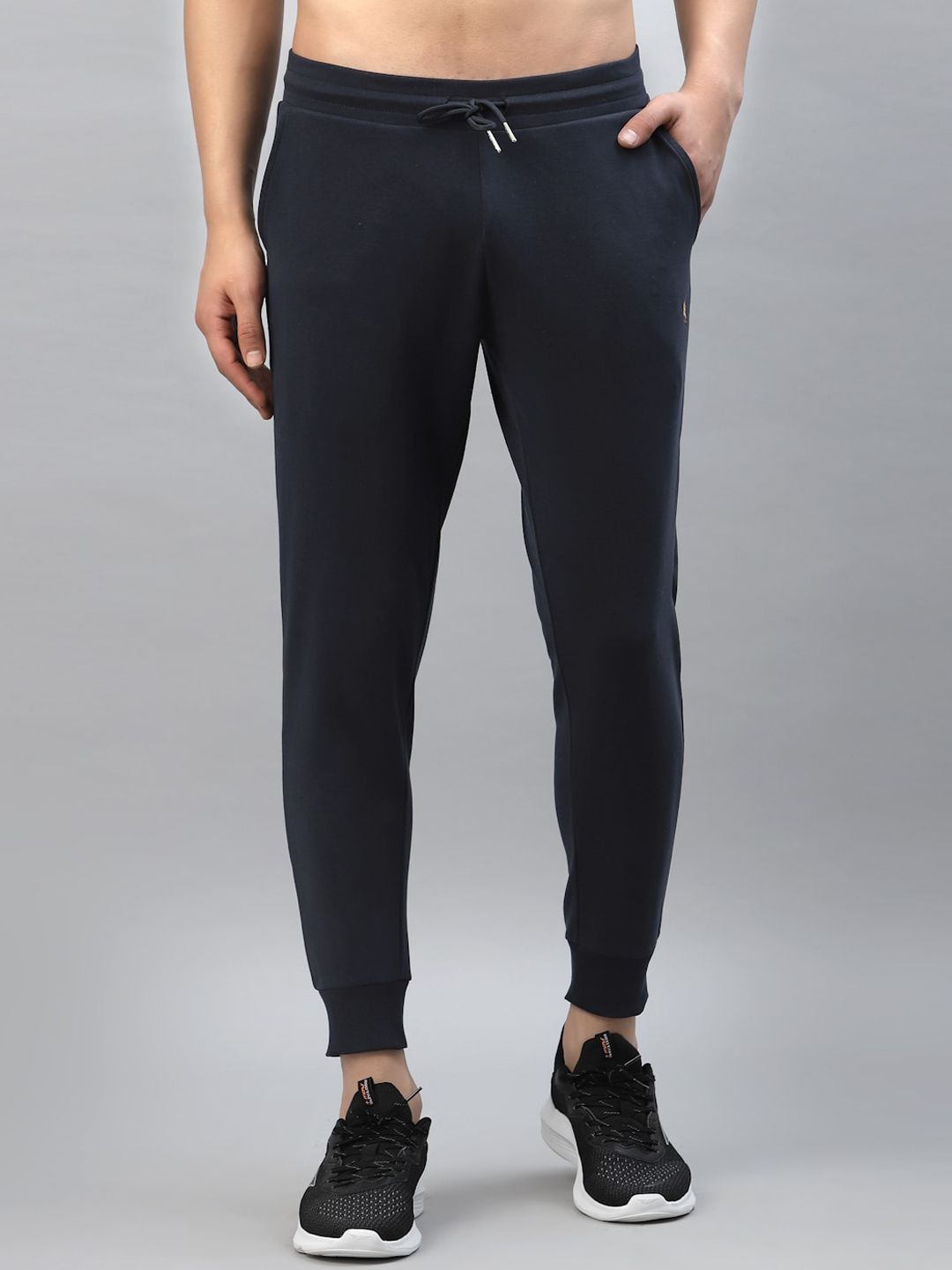 Red Tape Men Navy Blue Solid Track Pant