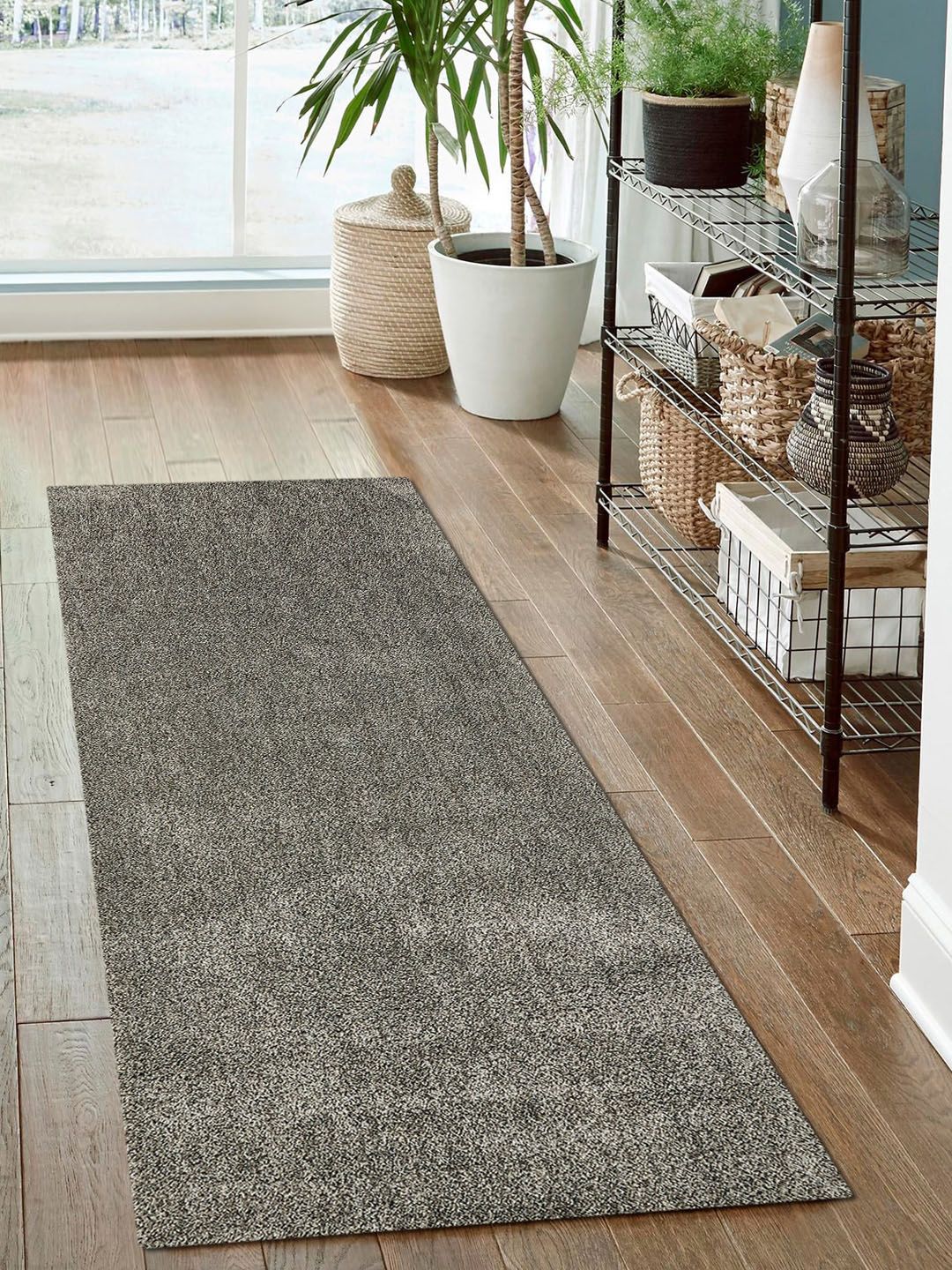 OBSESSIONS Grey Solid Non-Shedding Floor Runner-picture-14