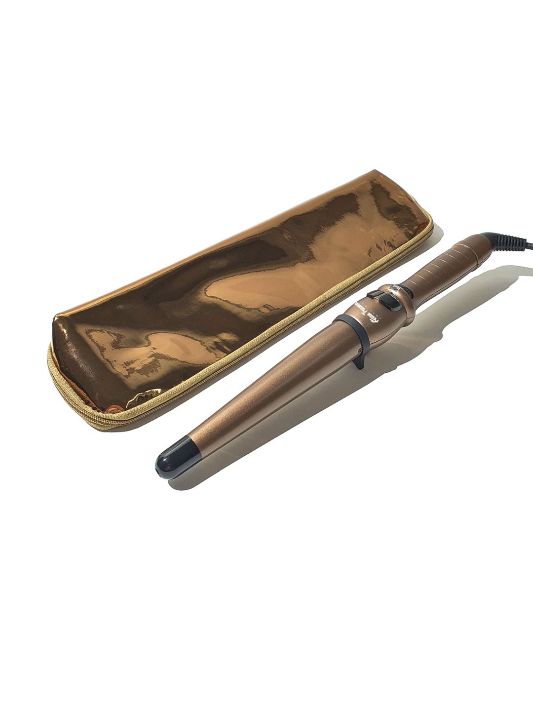 Alan Truman Argan Gold Ceramic Wand Large 32-19mm Hair Culer - Gold-Toned & Black-image-43
