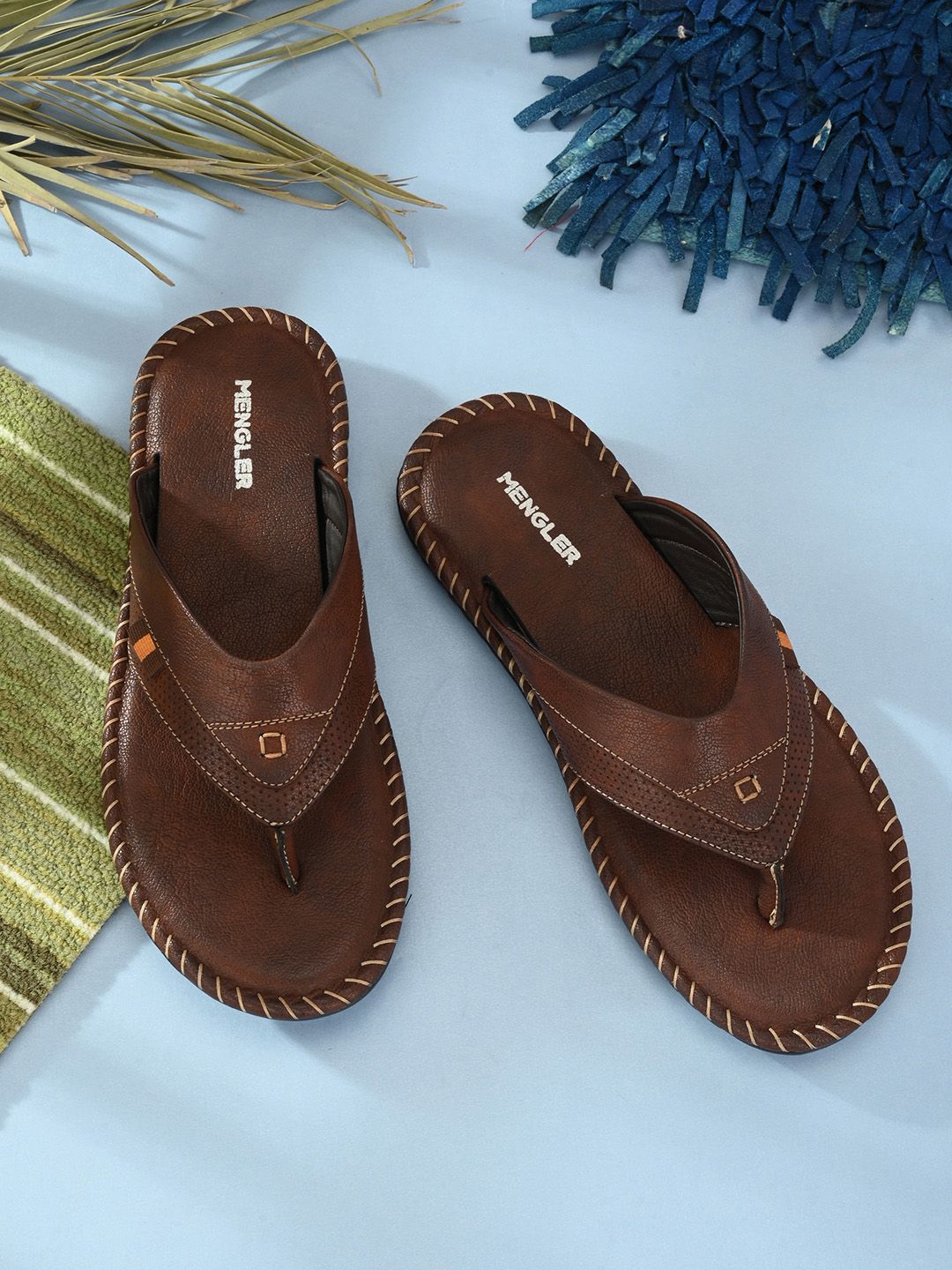 Buy Mengler MENGLER Men Coffee Brown Comfort Sandals at Redfynd