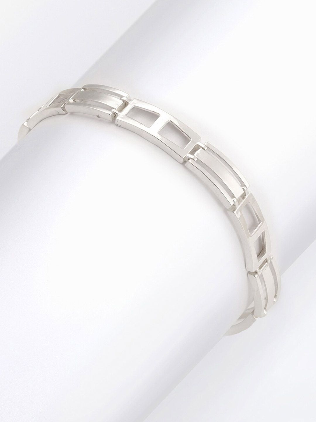 GIVA 925 Sterling Silver Rhodium Plated Jazzy Link Bracelet For Him, Adjustable-picture-27