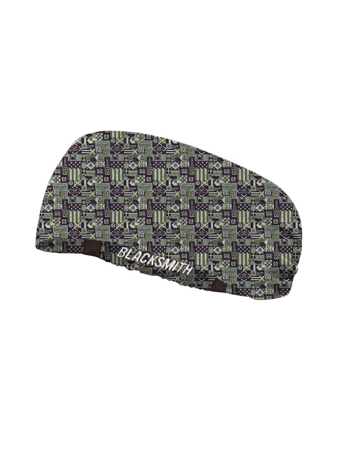 Blacksmith Unisex Black & Green Printed Headband-picture-17