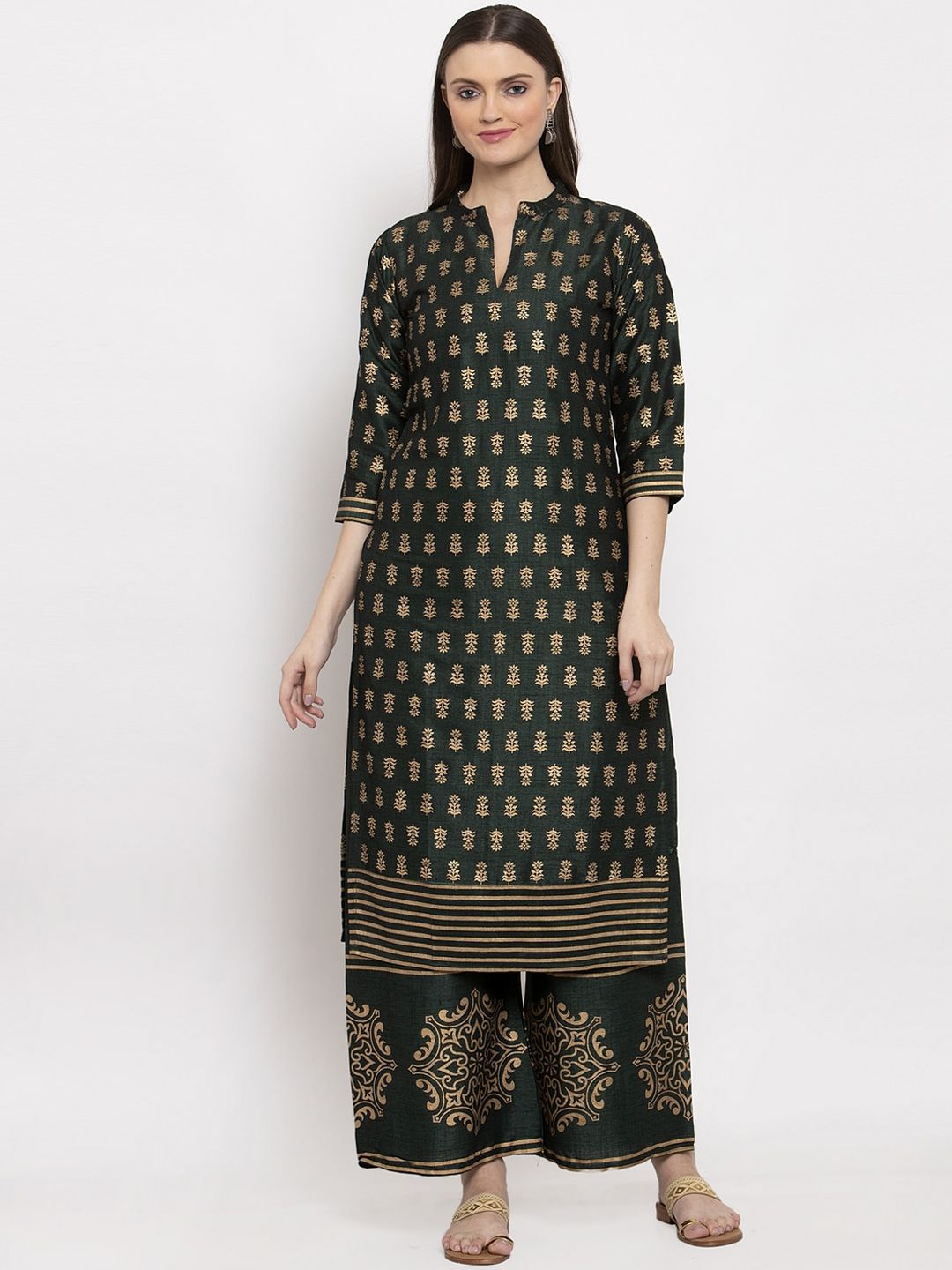 SAVE ₹1830 on Miaz Lifestyle Women Green Ethnic Motifs Printed Kurta ...