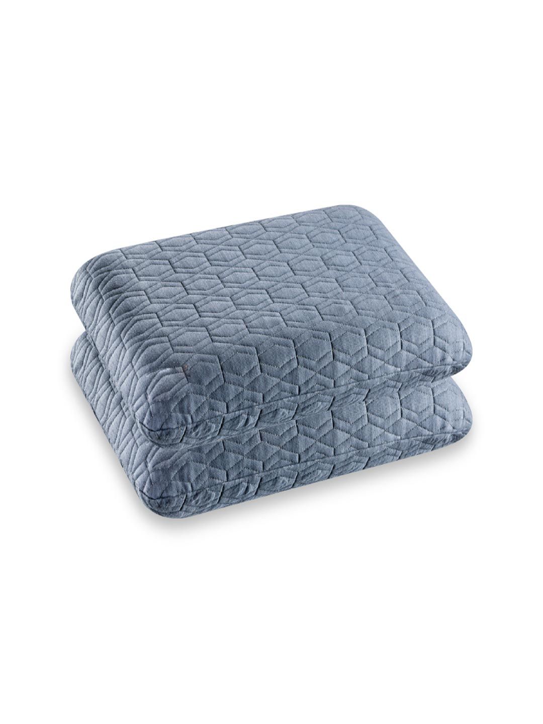 The White Willow Set Of 2 Grey Solid Cooling Gel Memory Foam Pillows-picture-14