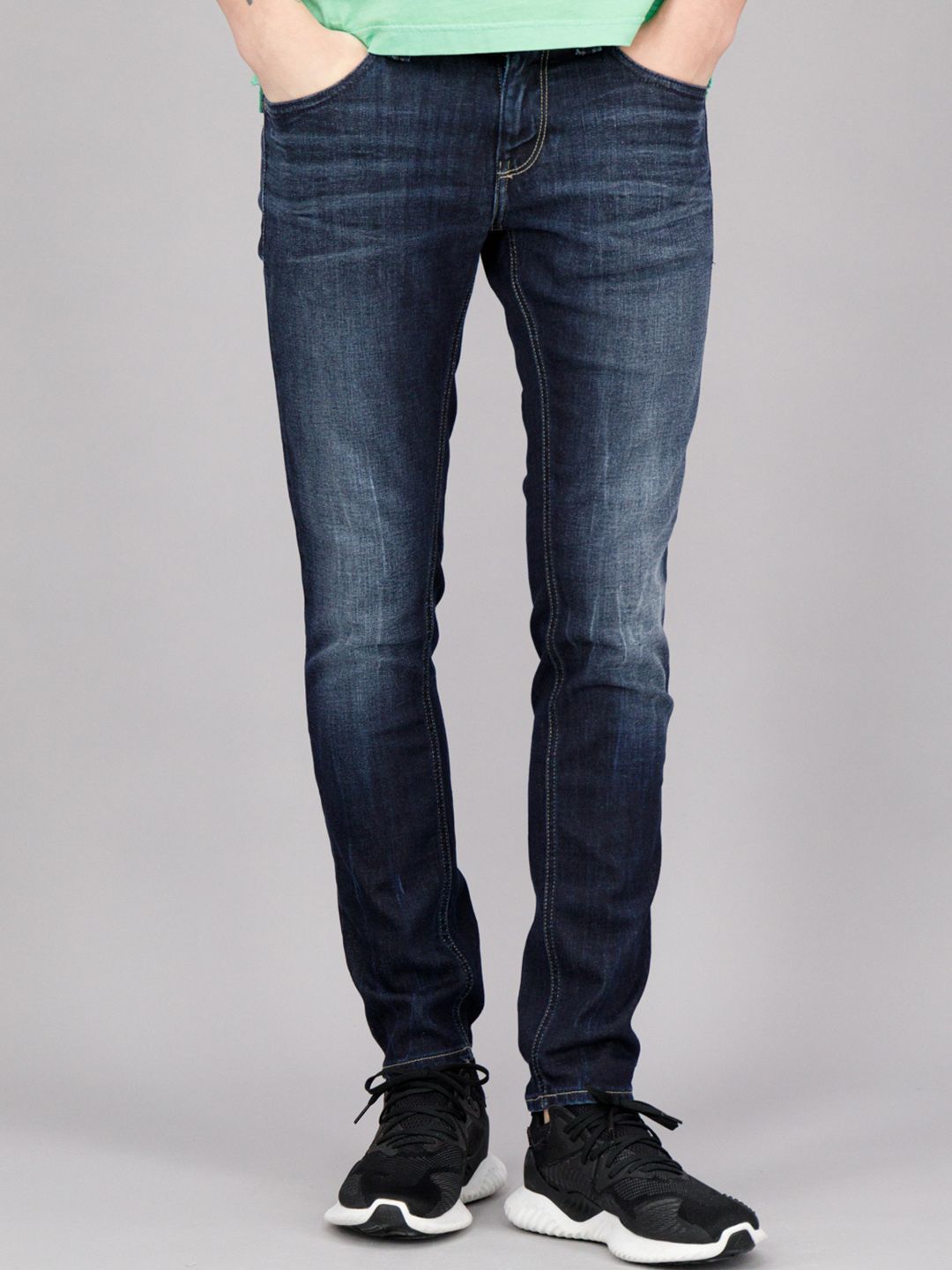 FREESOUL Men Blue Slim Fit Heavy Fade Jeans - Price History