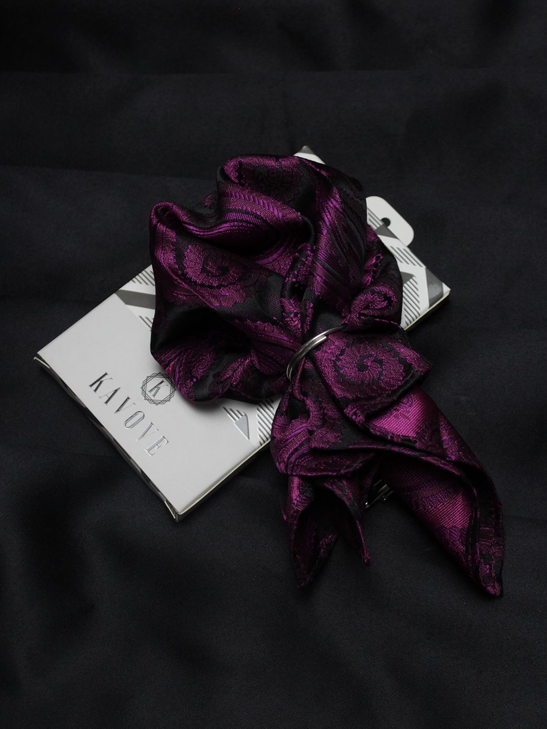 KOVOVE Men Pink & Black Printed Pocket Square-image-16