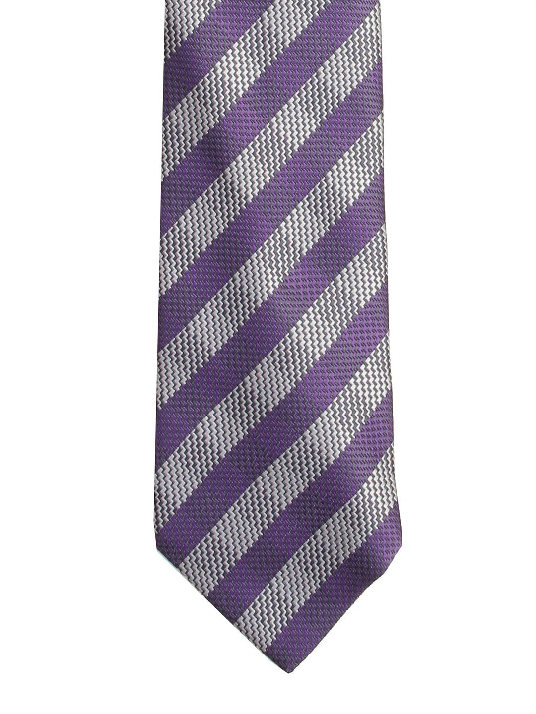 Calvadoss Men Purple & Grey Checked Broad Tie-picture-20