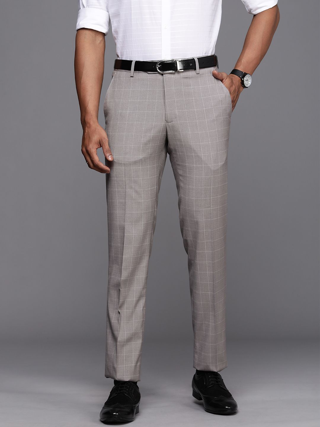 Buy latest Mens Formal Trousers from Peter England online in India  Top  Collection at LooksGudin  Looksgudin