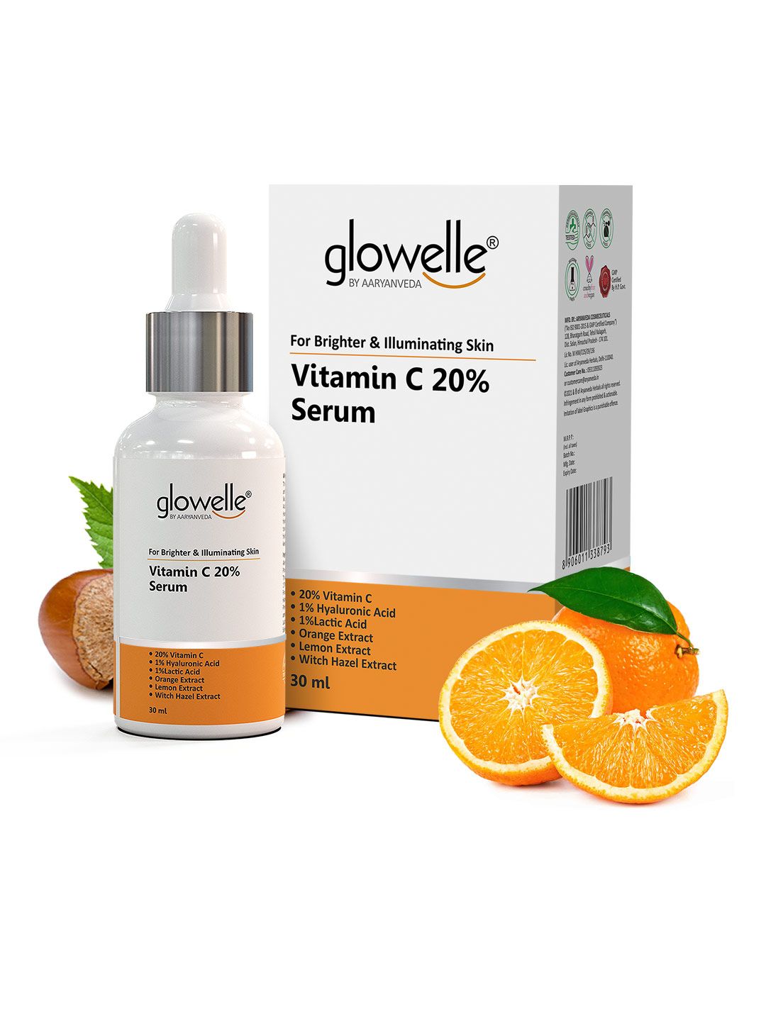 Aryanveda Glowelle Vitamin C Face Serum With Orange & Witch Hazel For Brighter Skin - 30ml-picture-31
