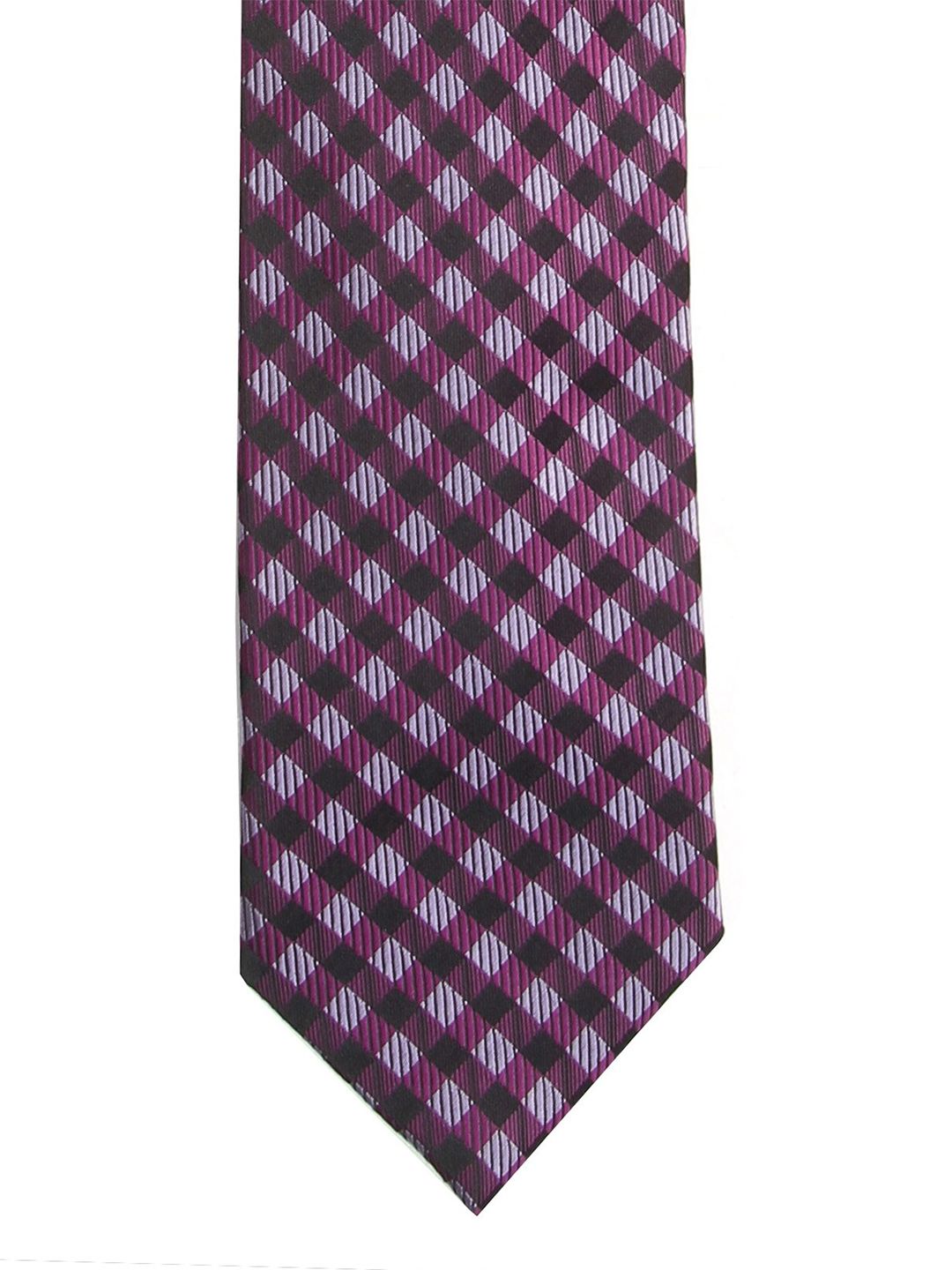 Calvadoss Men Purple & Black Woven Design Broad Tie-picture-15