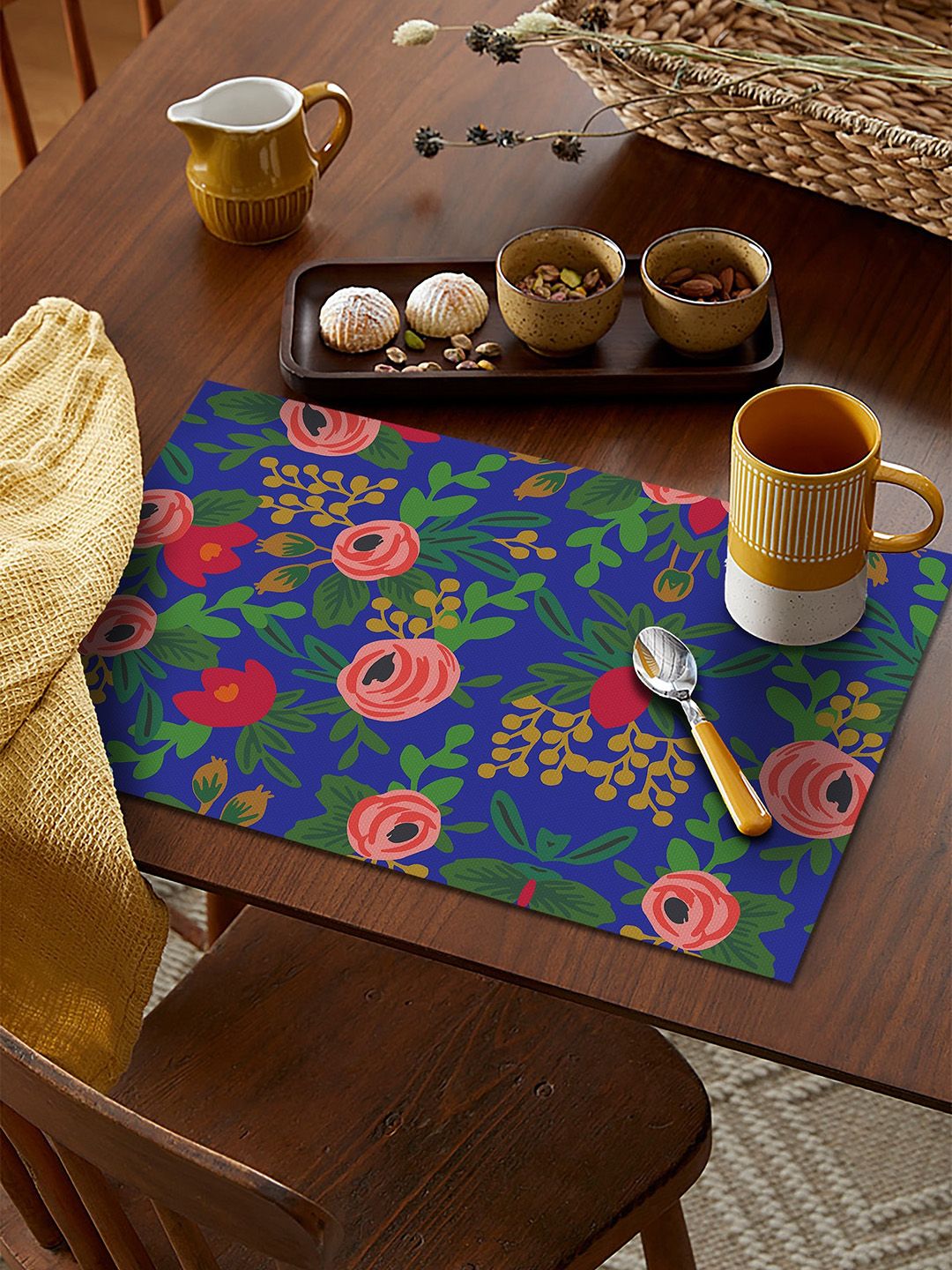 AEROHAVEN Set Of 6 Multi-Coloured Geometric Printed Table Placemats-image-5