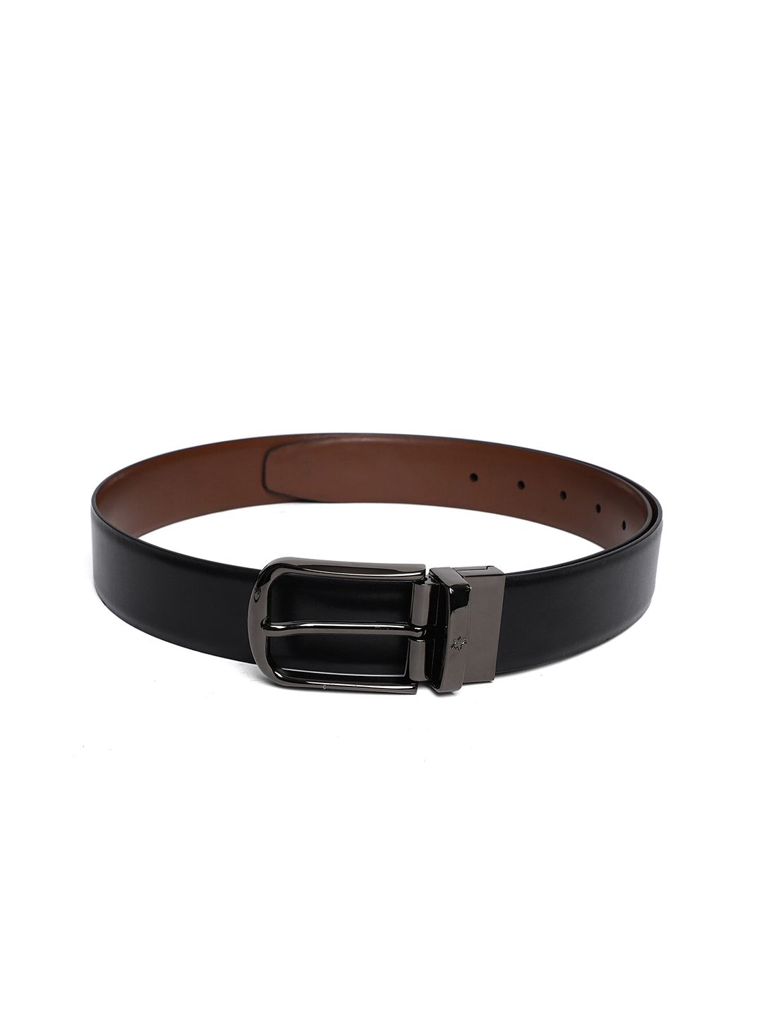 Cantabil Men Black & Brown Leather Reversible Belt-picture-11