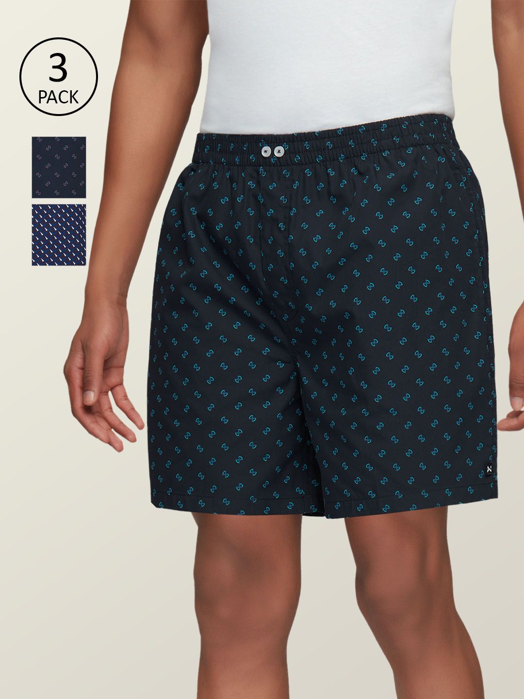 XYXX Men Pack Of 3 Super Combed Cotton Astor Comfort Fit Boxers