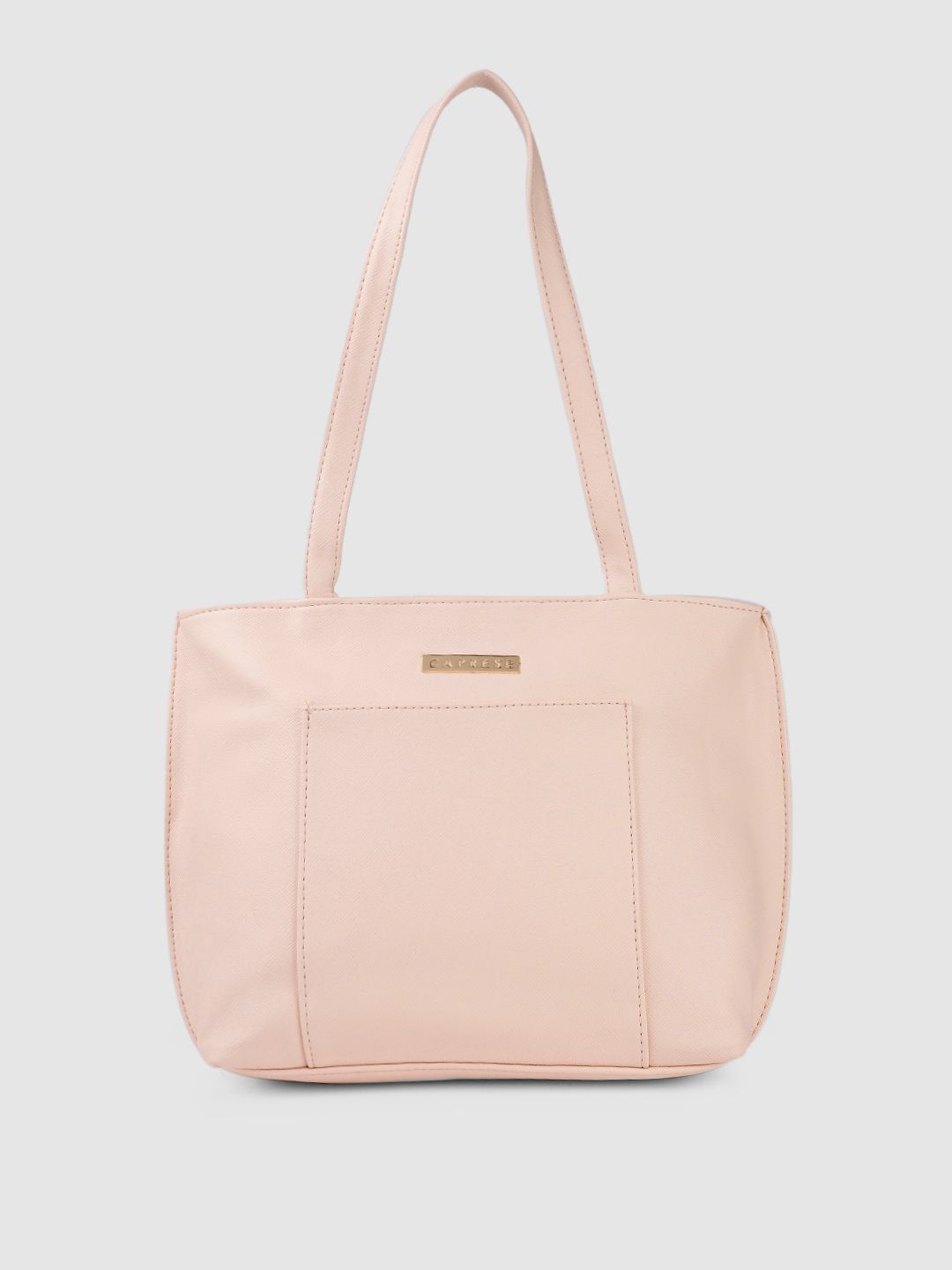 Caprese Pink Leather Structured Shoulder Bag-picture-36