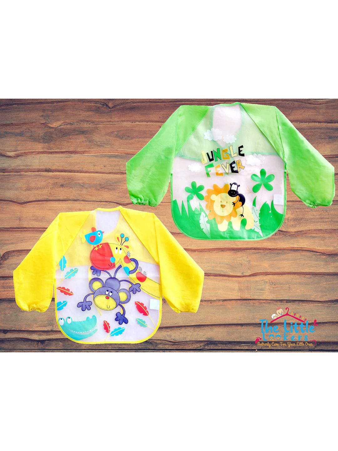 The Little Lookers Infants Pack Of 2 Printed Waterproof Bibs-picture-20