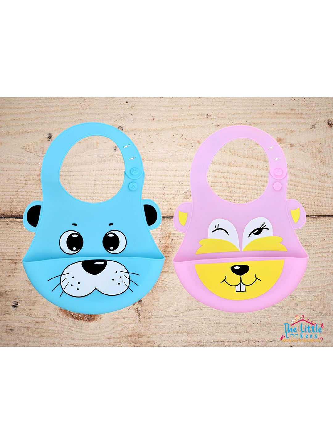 The Little Lookers Infants Pack Of 2 Printed Waterproof Bibs-picture-22