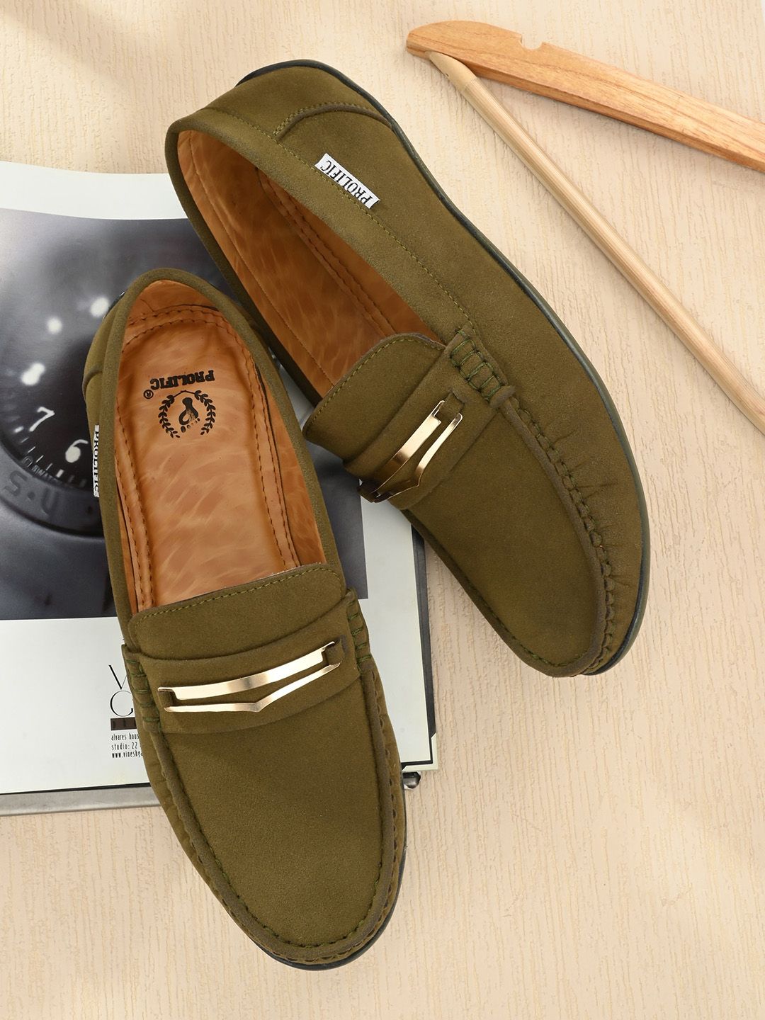 Prolific Men Green Solid Loafers-picture-52