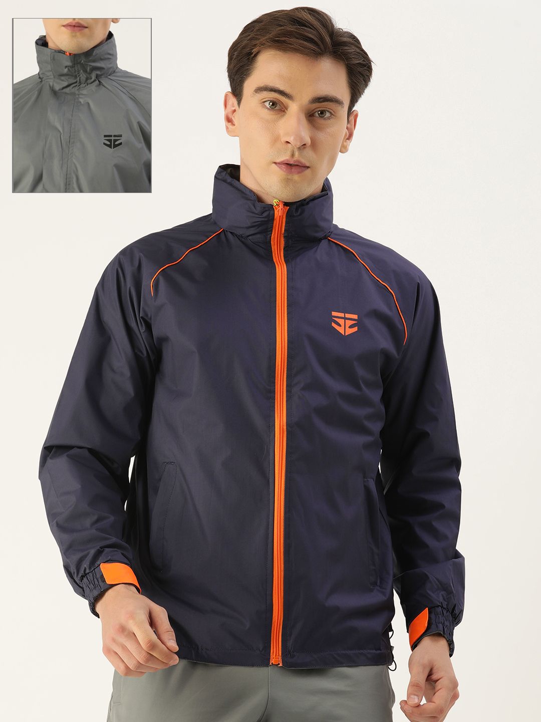 Sports52 wear Men Navy Blue Reversible Rain Jacket-picture-16