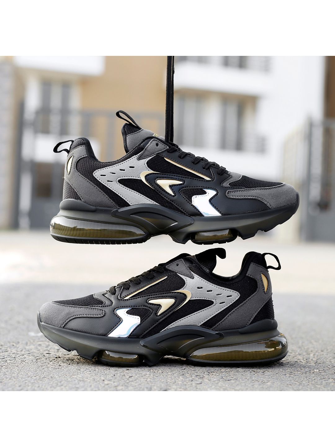 bacca bucci Men Black Colourblocked Sneakers-picture-19