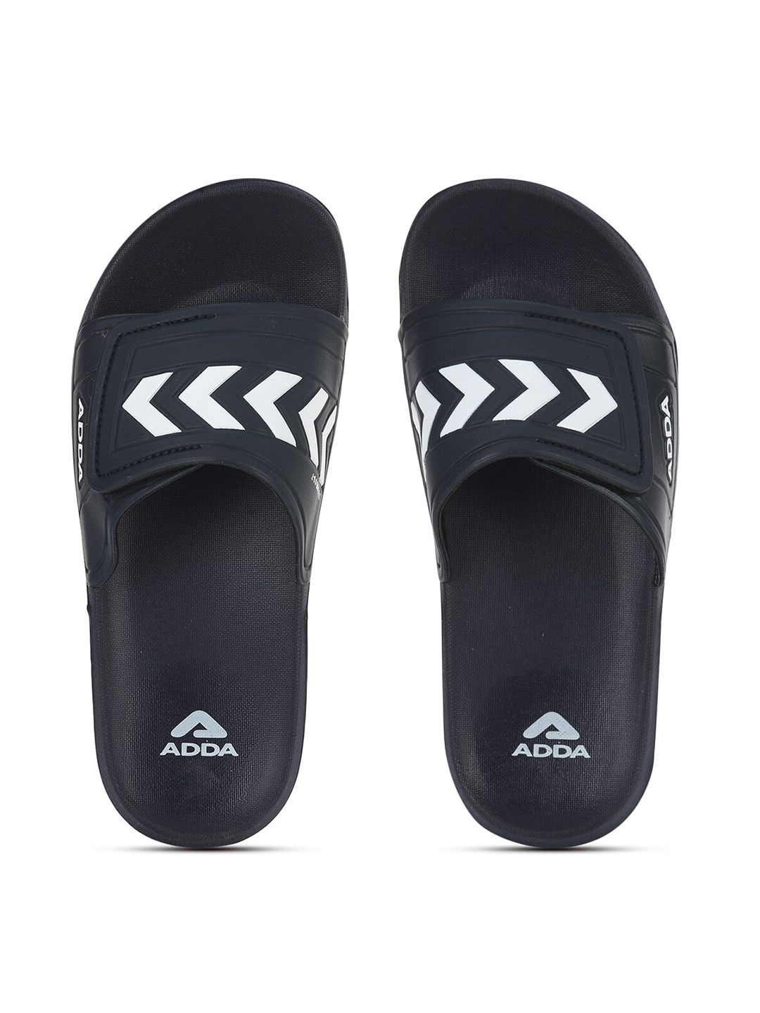 Adda Men Navy Blue & White Printed Rubber Sliders - Price History