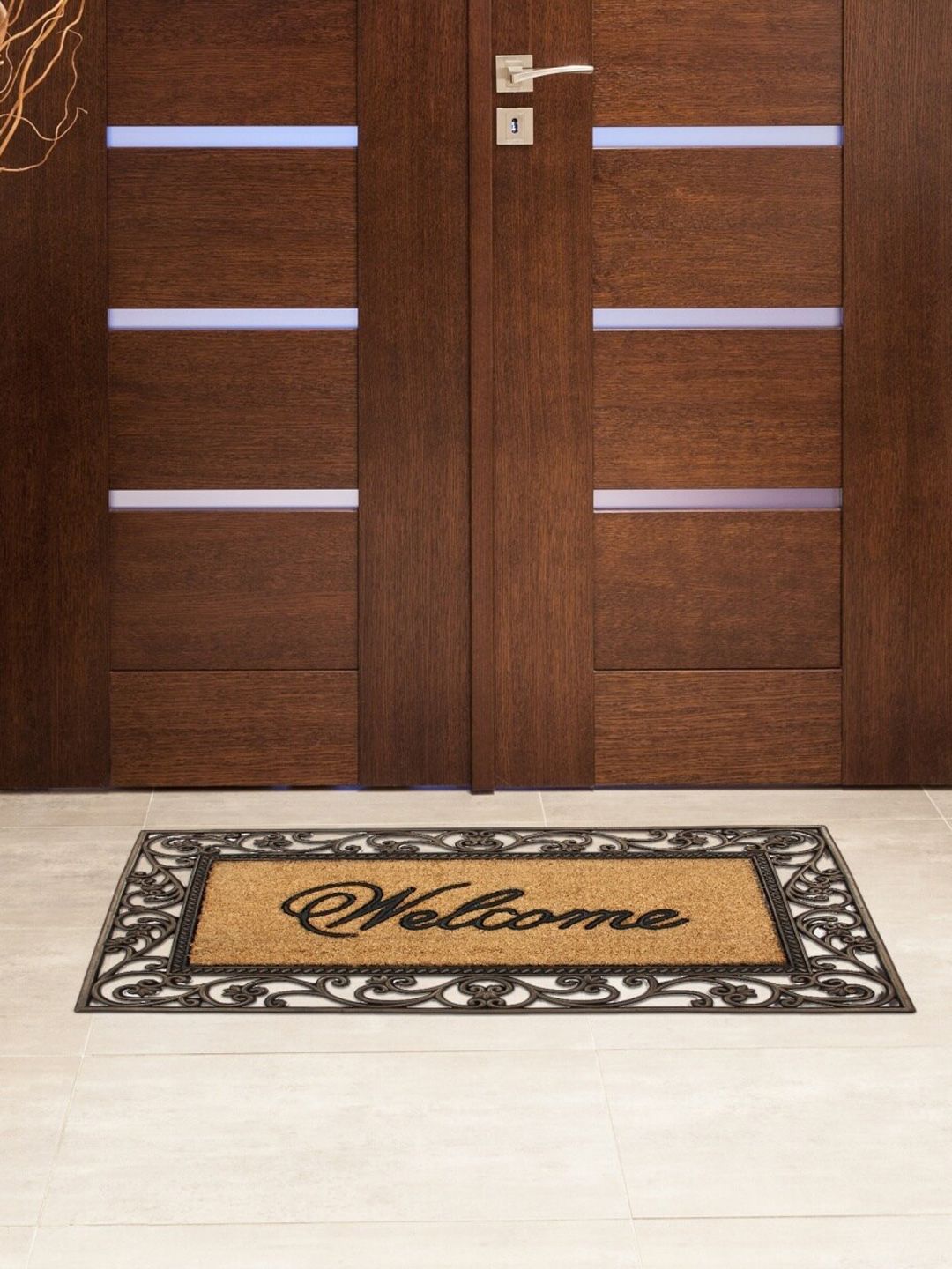 Home Centre Black & Beige Printed Anti-Skid Doormat-picture-29