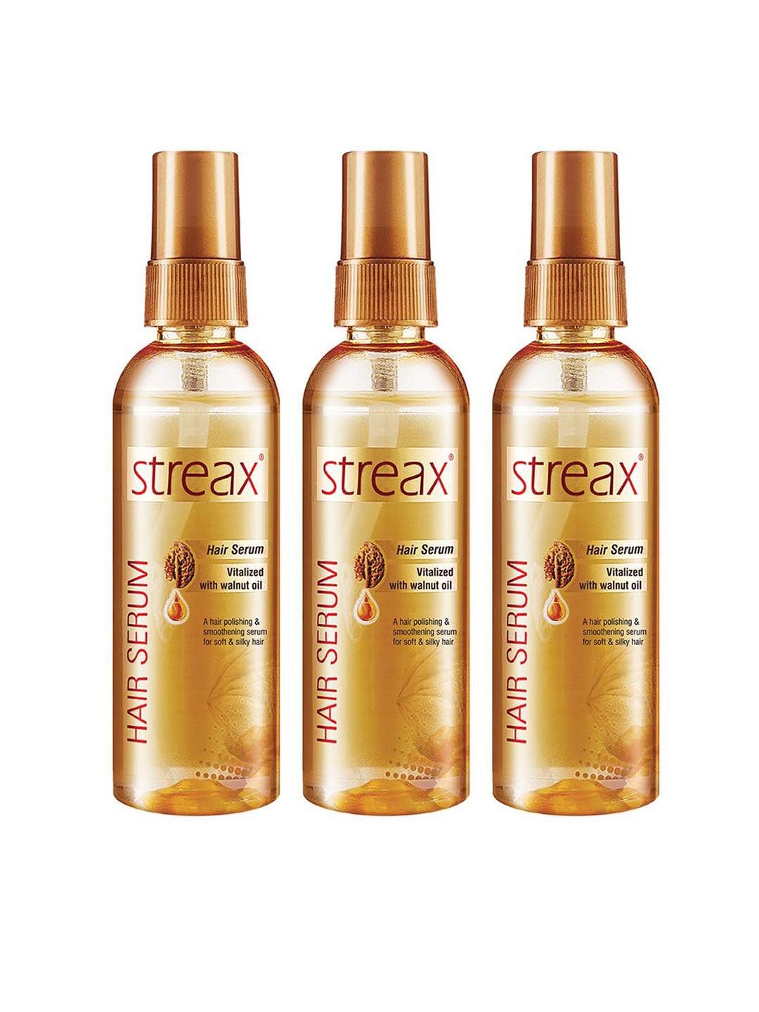 Streax Set of 3 Hair Serums Vitalised with Walnut Oil - 100 ml Each-image-49