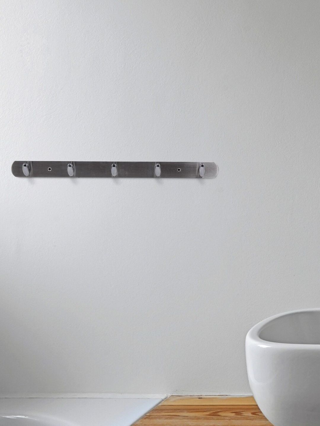 Home Centre Set Of 6 Silver-Toned 5 Knob Wall Hooks-picture-11