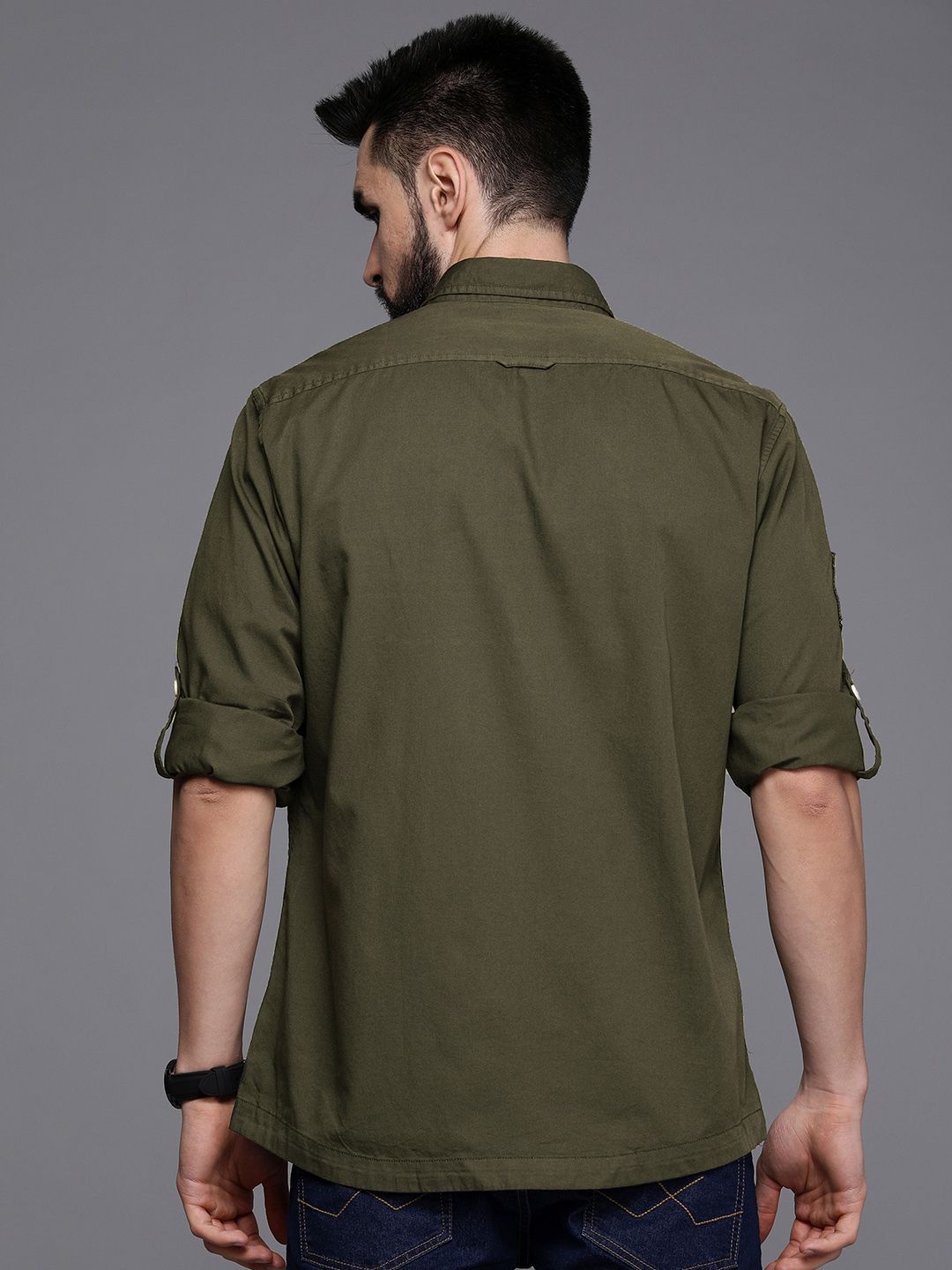 Louis Philippe Men's Solid Slim fit T-Shirt (LRKCCSLF955930_Olive XXL) :  : Clothing & Accessories