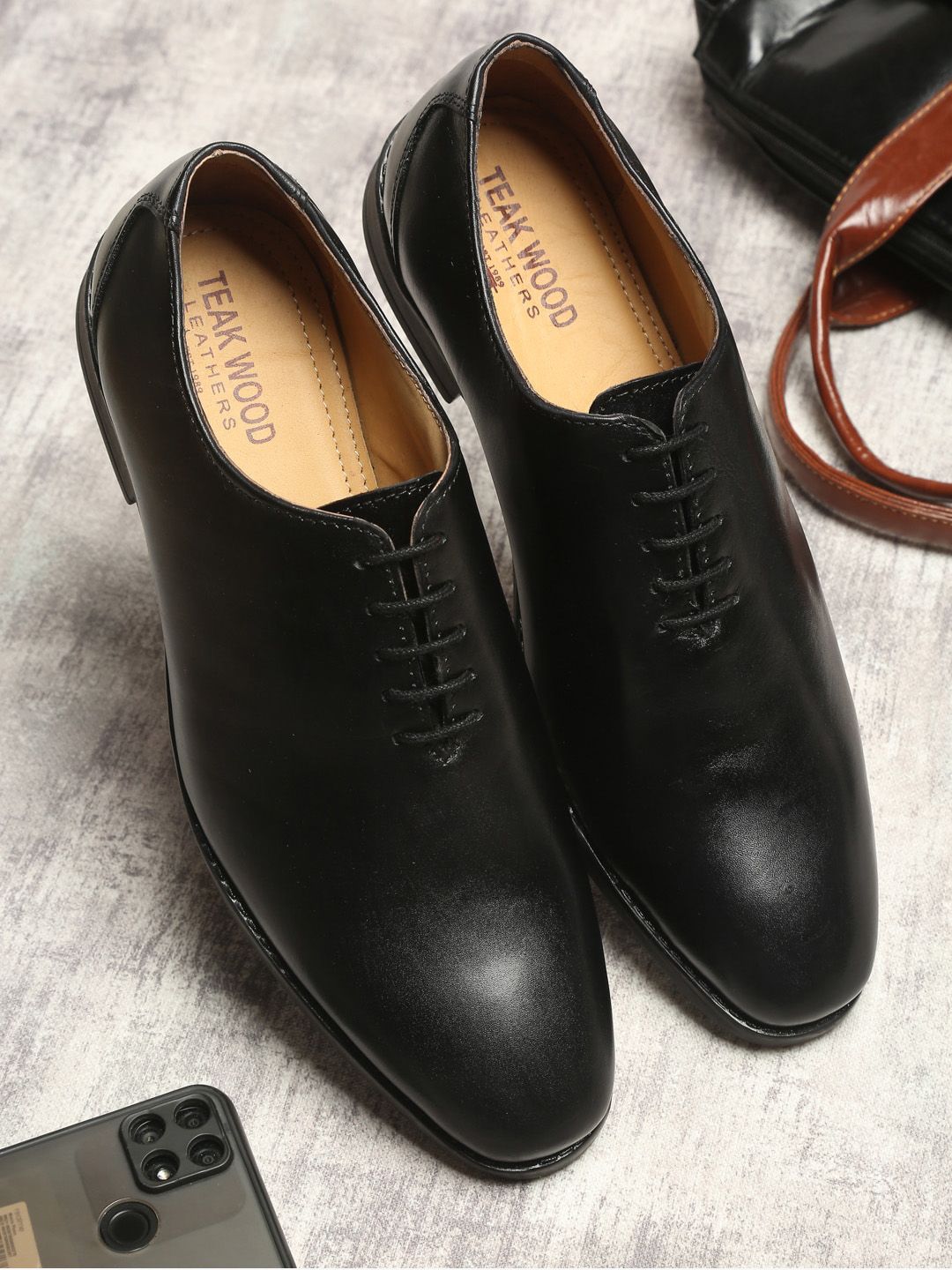 Teakwood Leathers Men Black Solid Genuine Leather Formal Oxfords-picture-16