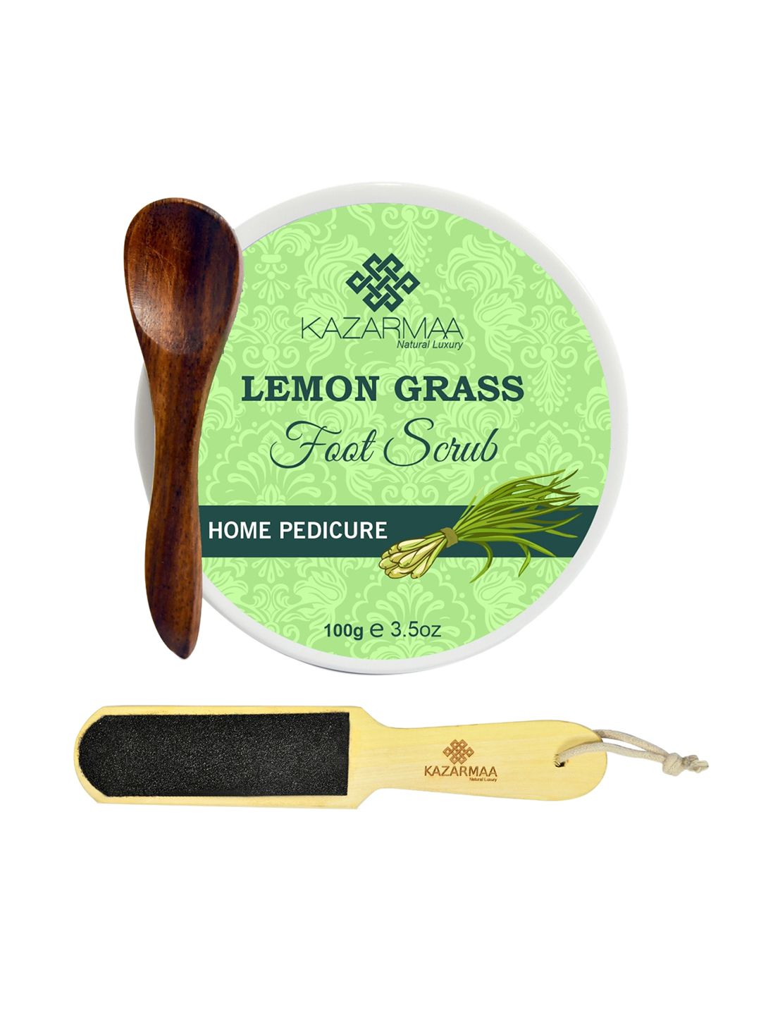 KAZARMAA Lemon Grass Foot Scrub and Scrubber-picture-15