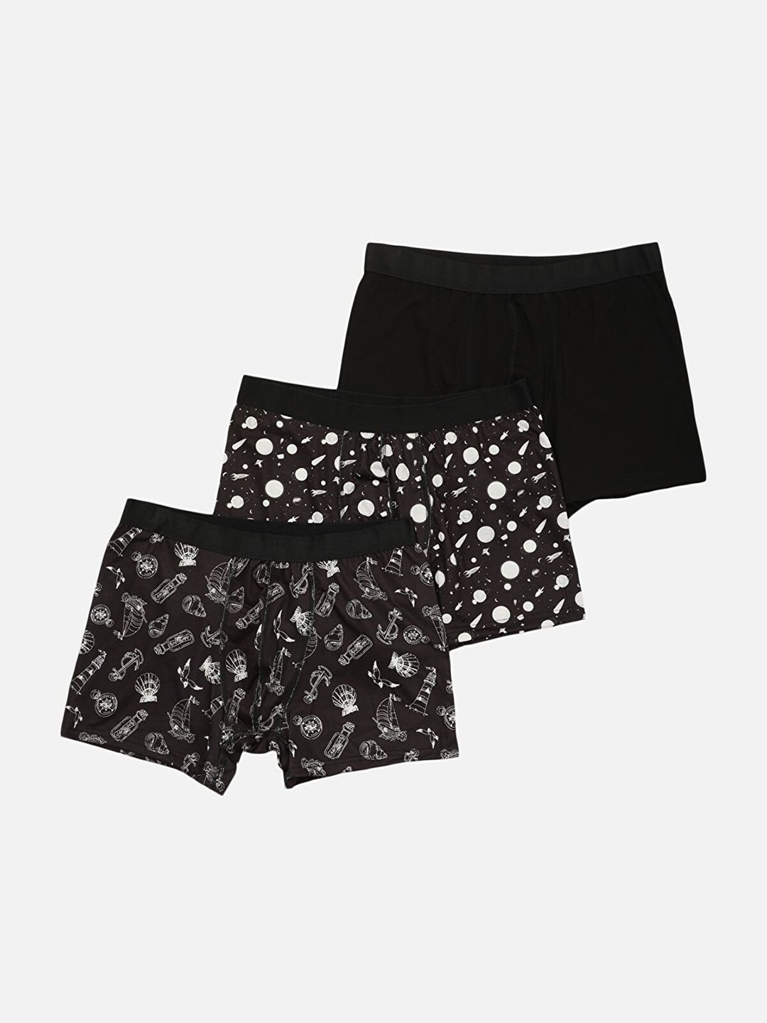 Buy Trendyol Trendyol Men Pack of 3 Printed Pure Cotton Trunks at