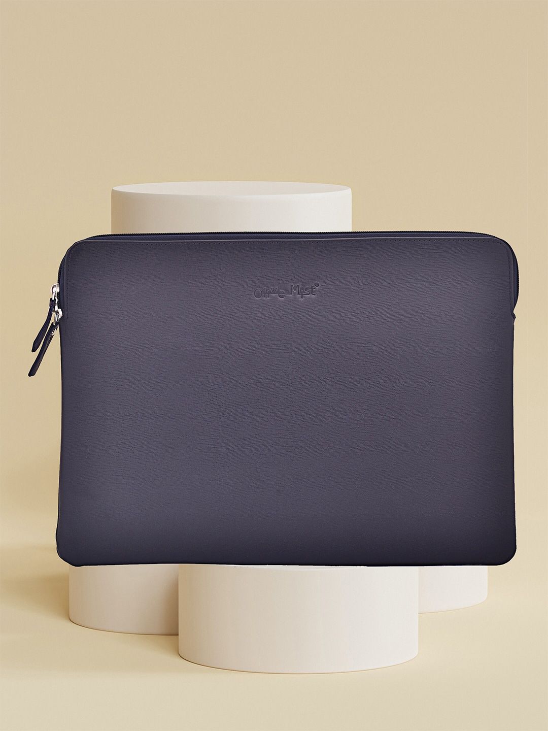 OLIVE MIST Unisex Blue Leather 16' Laptop Sleeve-image-45