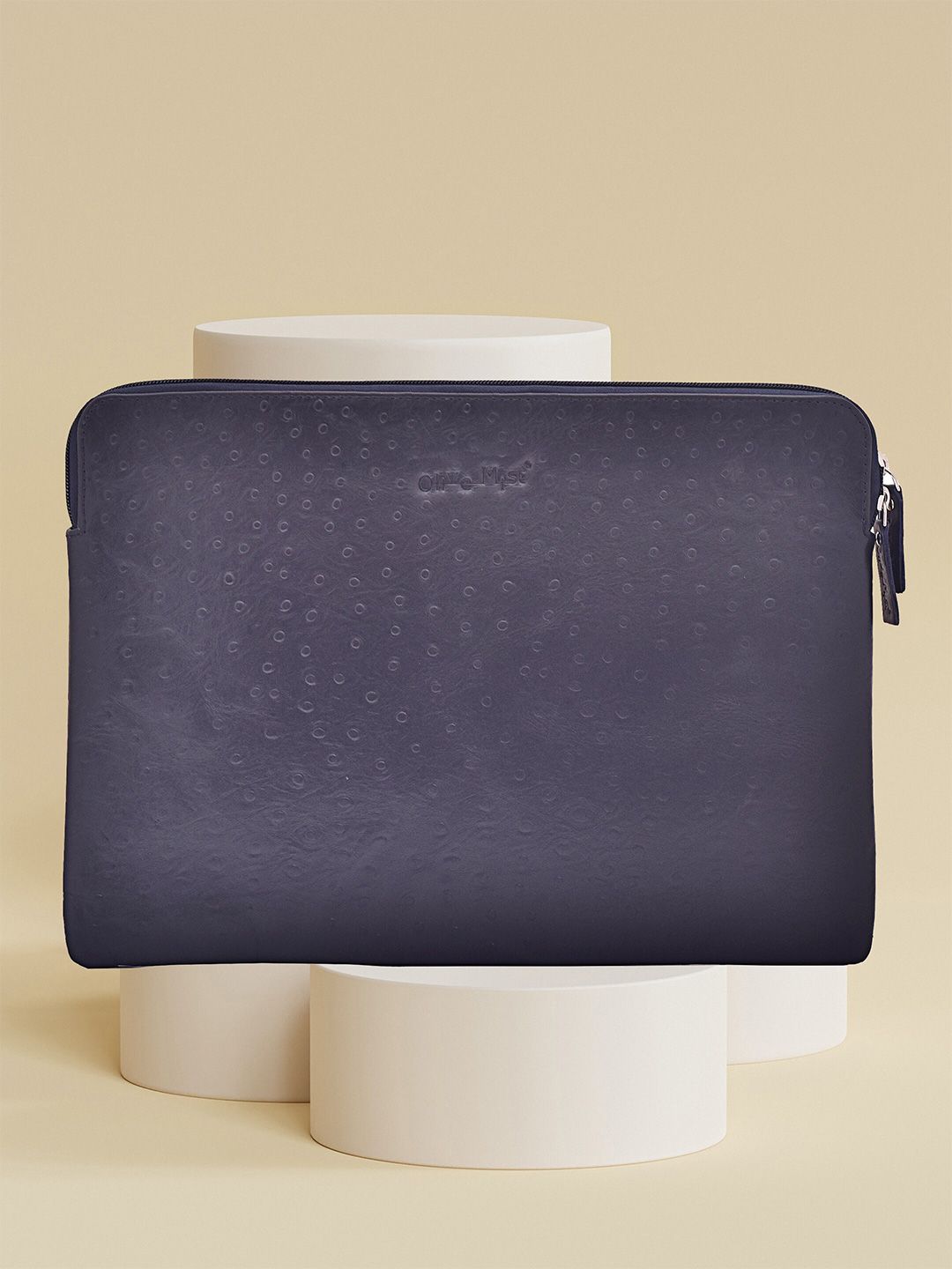OLIVE MIST Unisex Blue Leather Laptop Sleeve-image-44
