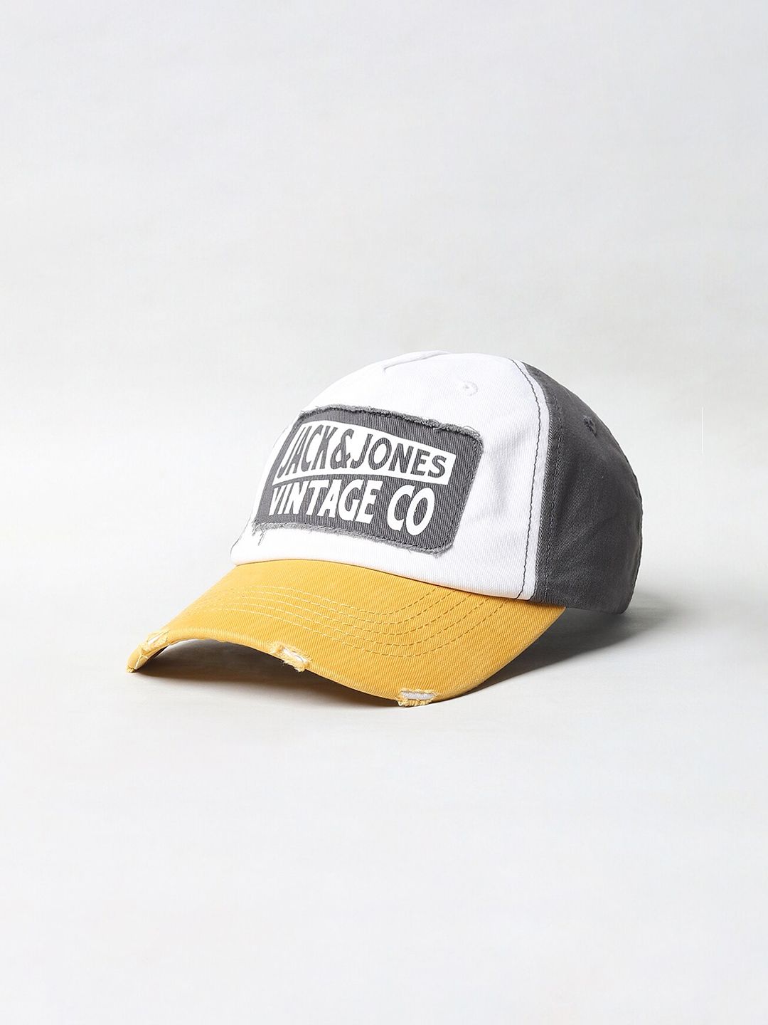 Jack & Jones Men Yellow & White Printed Baseball Cap-image-49