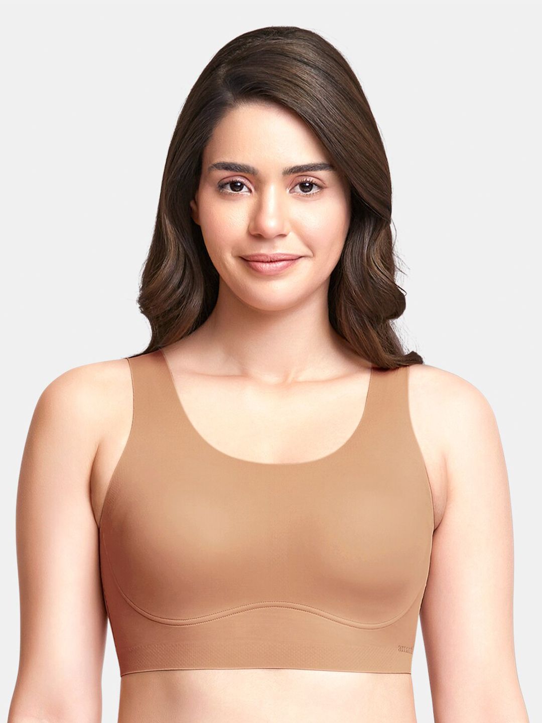 Amante Solid Non Padded Skins Support Scoop Neck Slip-On Bra