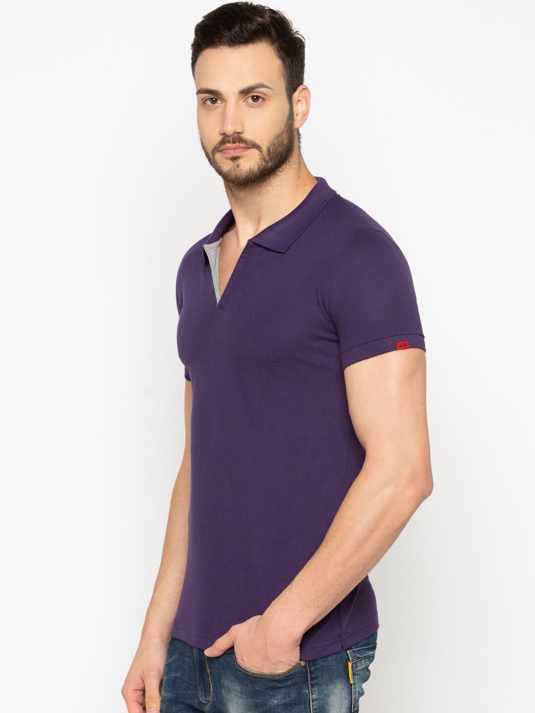 Status Quo Men Purple Polo Collar Cotton T-shirt-picture-10