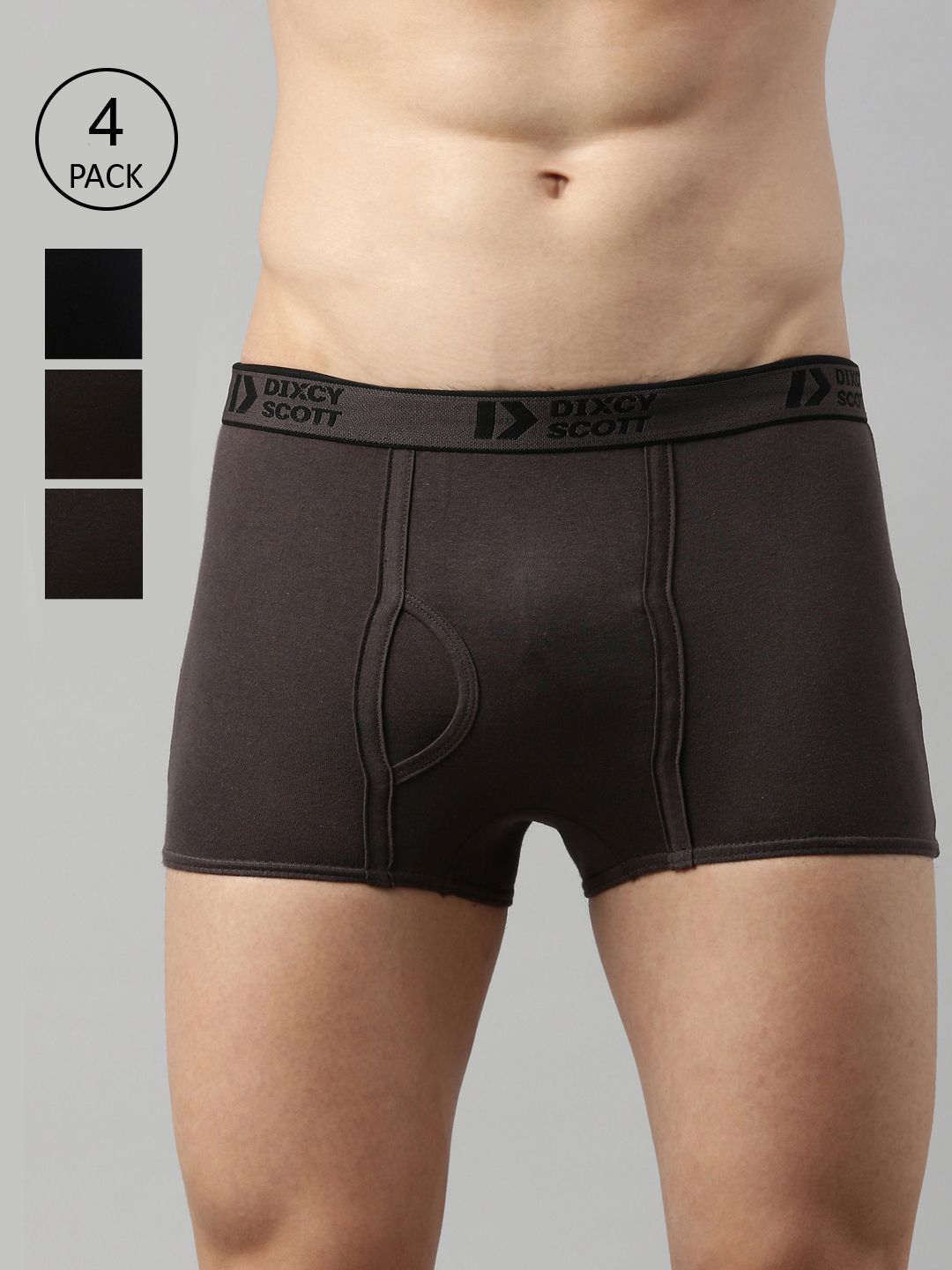DIXCY SCOTT Men Pack Of 4 Solid Pure Combed Cotton Trunk DSO-SWISH TRUNK-P4-image-31