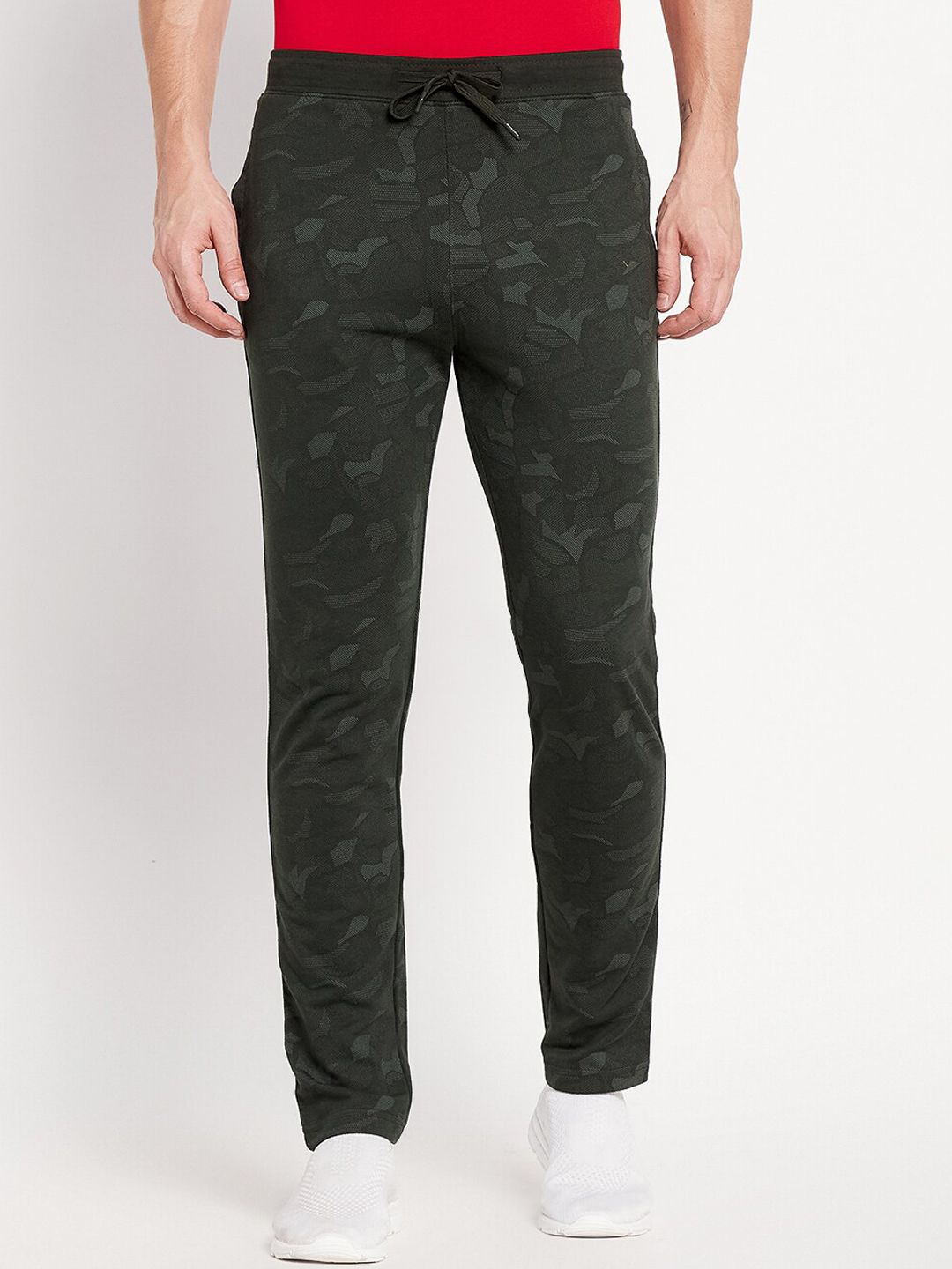 Octave Men Olive-Green Printed CottonTrack Pants-picture-46