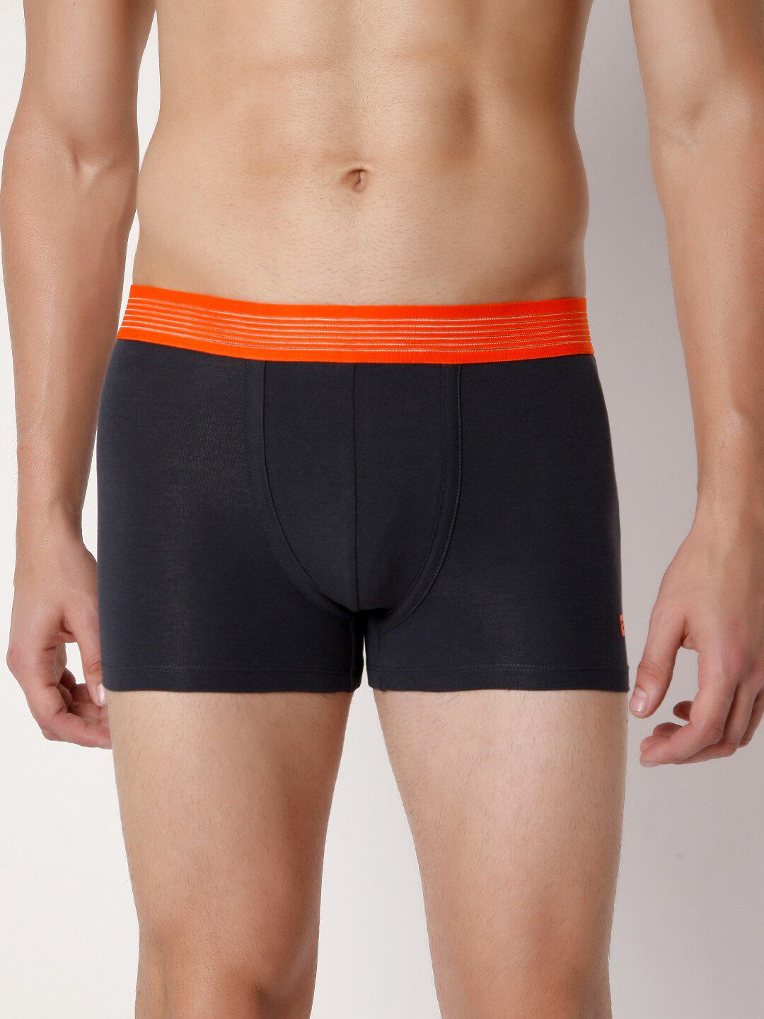 Underjeans by Spykar Men Cotton Blend Trunk- UJNPTS002DKGREYORANGE-picture-19