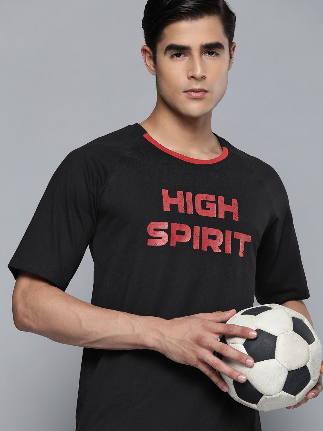 HRX By Hrithik Roshan Football Men Rapid-Dry Typography Tshirt