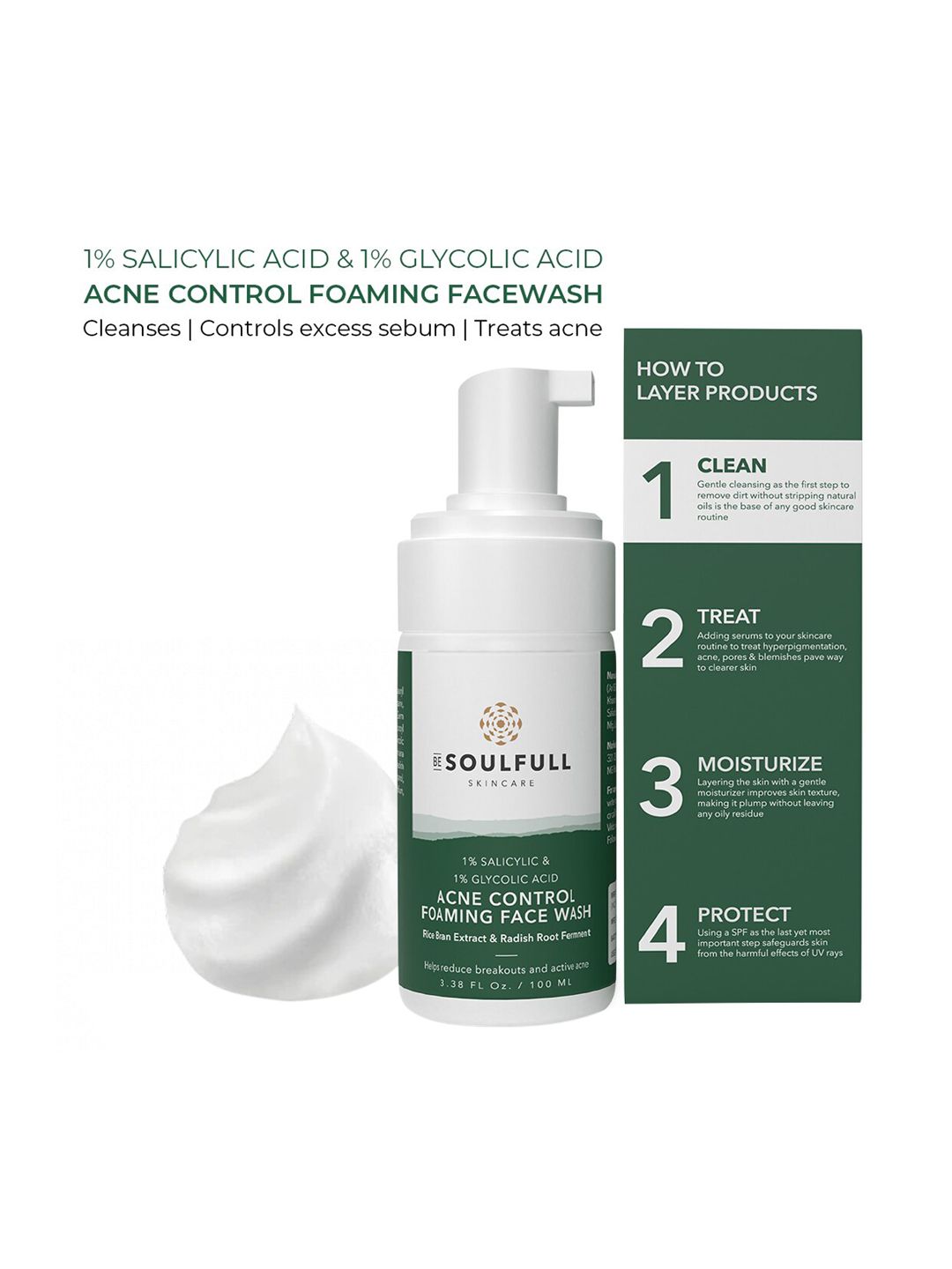 BE SOULFULL Set of 2 Acne Control Foaming Face Wash 100 ml & Serum 30 ml-image-28