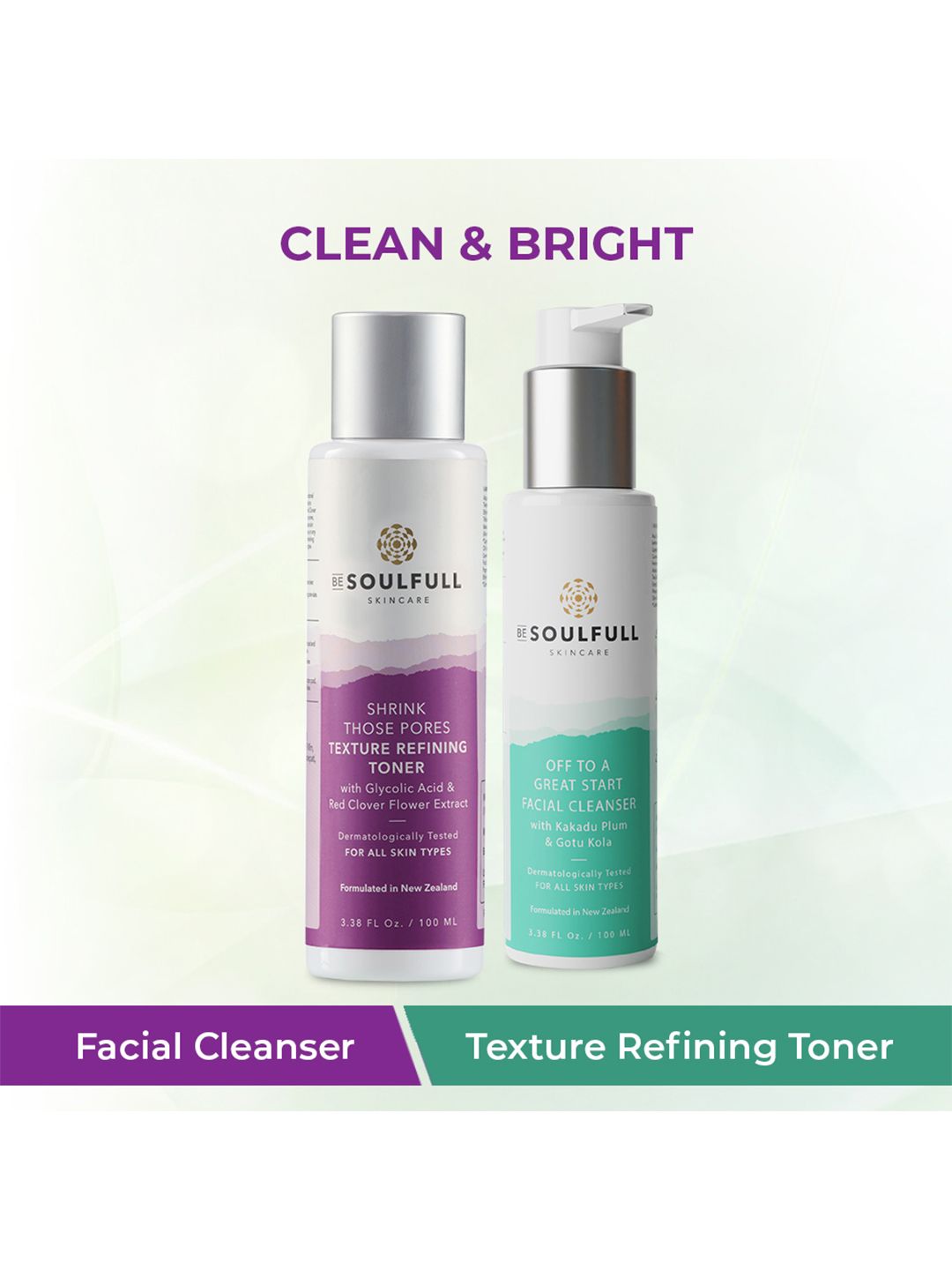 BE SOULFULL Set of Texture Refining Toner & Facial Cleanser - 100 ml Each-picture-10