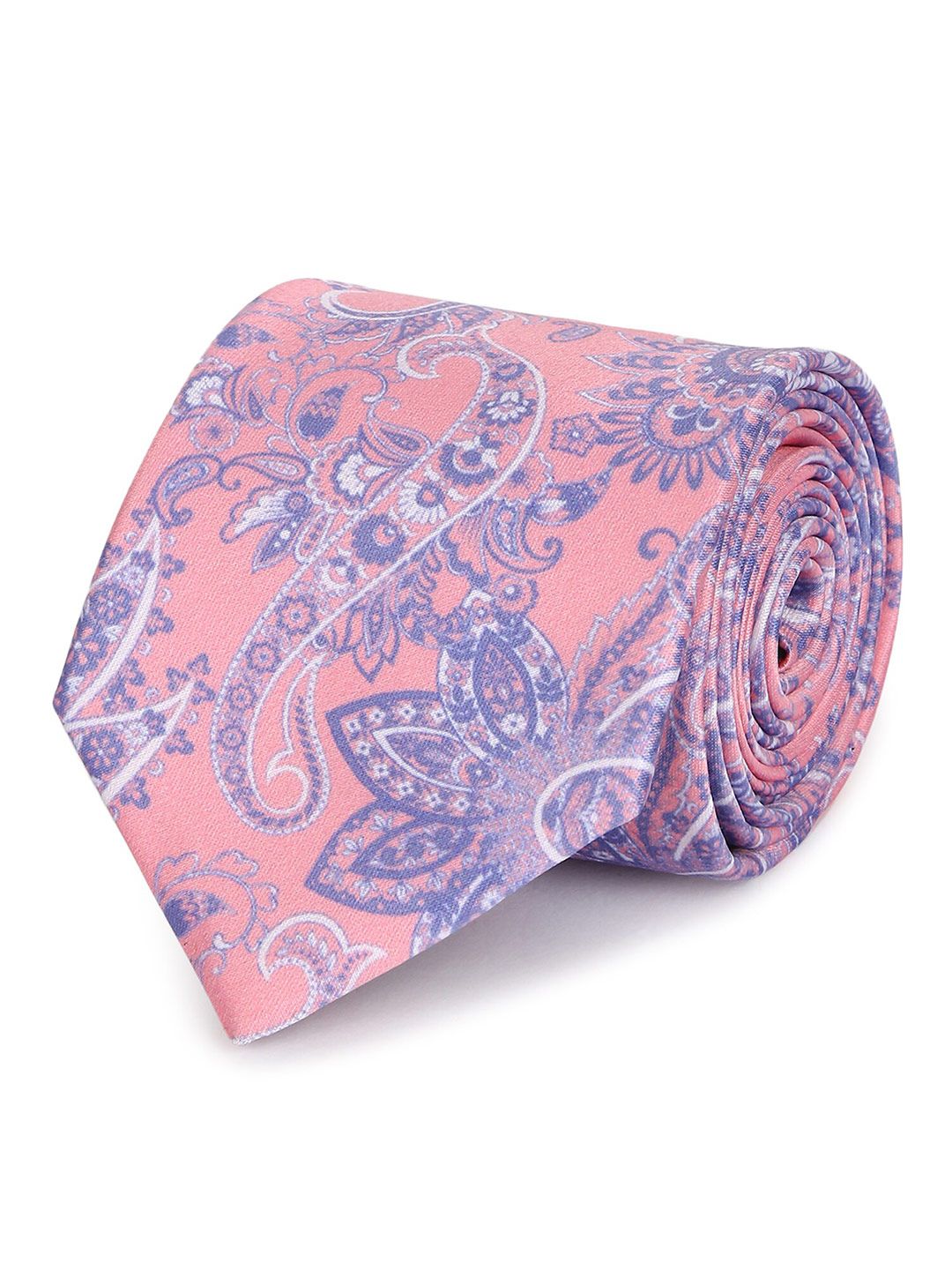 Tossido Men Pink & Blue Printed Broad Tie-picture-16