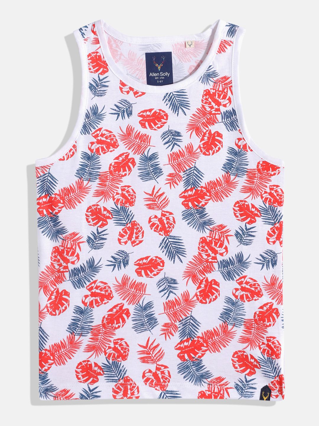 Allen Solly Junior Boys Tropical Print Knitted Pure Cotton Tank Innerwear Vest-picture-13