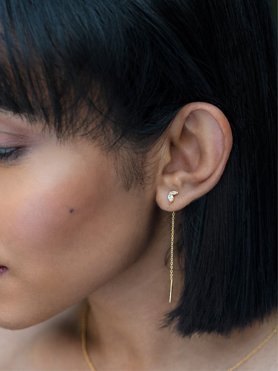 SHAYA Gold-Toned Contemporary Drop Earrings-picture-14