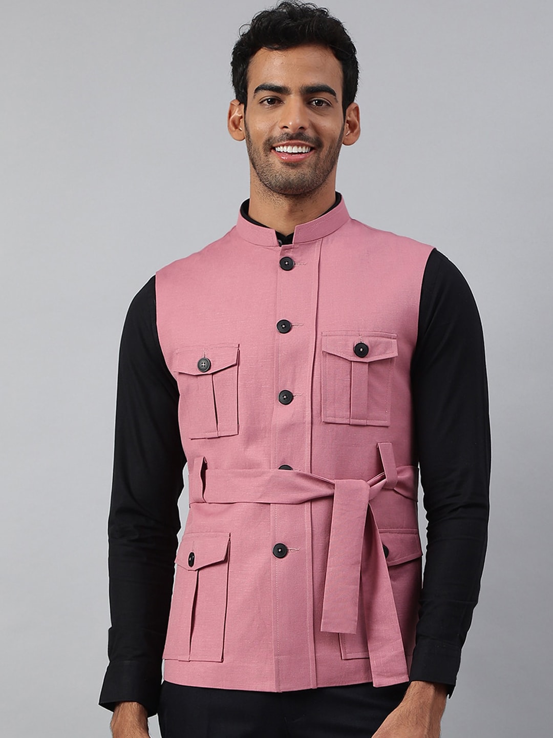 MR BUTTON Men Pink Tailored Jacket