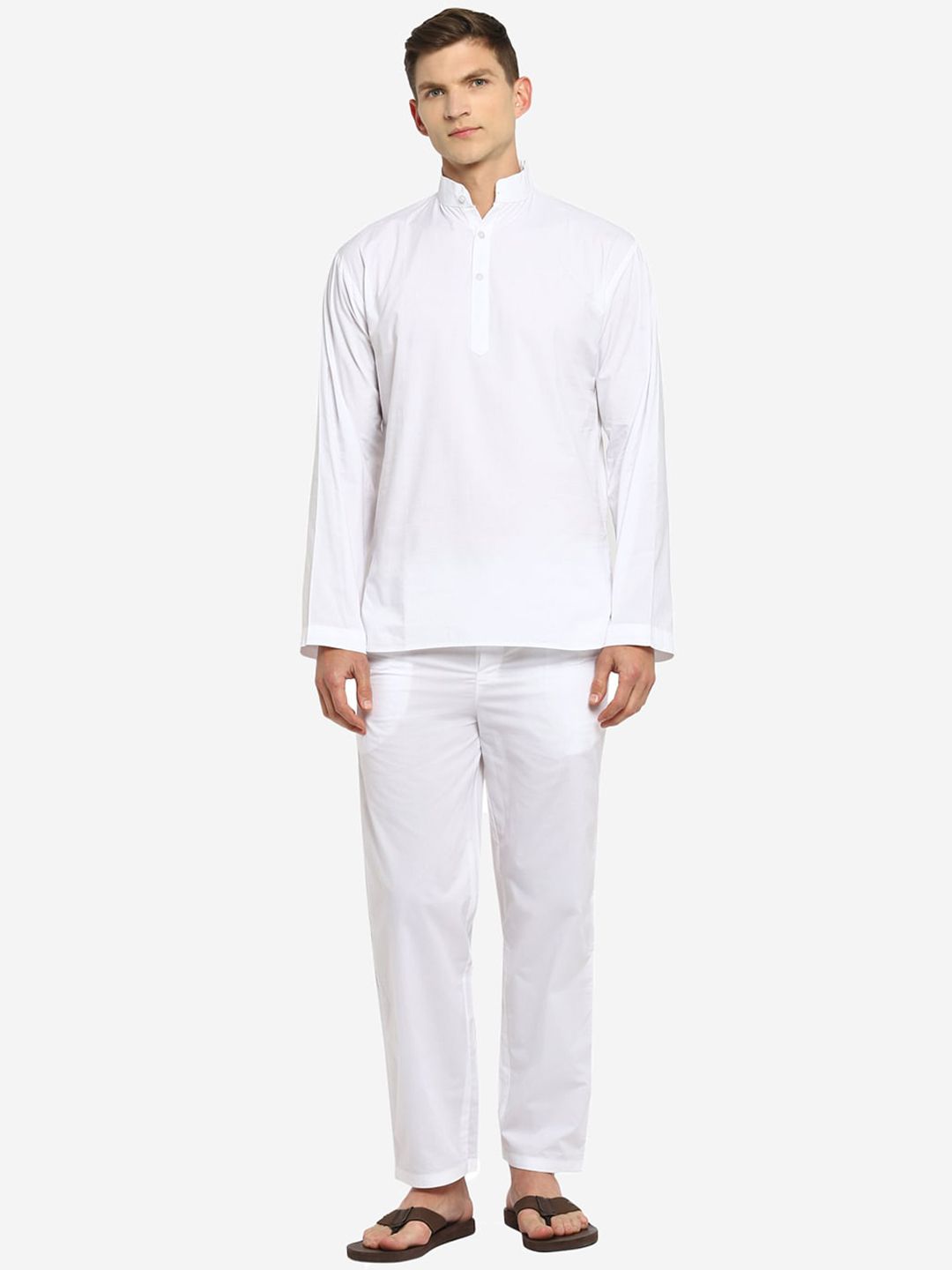 shopbloom Men White Cotton Night suit-picture-48