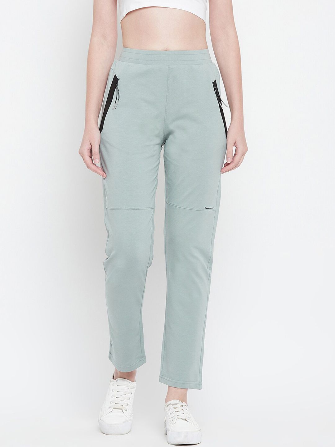 Okane Women Olive Green Solid Track Pant
