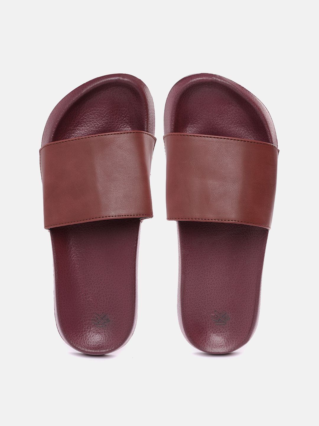 Buy WROGN WROGN Men Maroon Solid Sliders at Redfynd